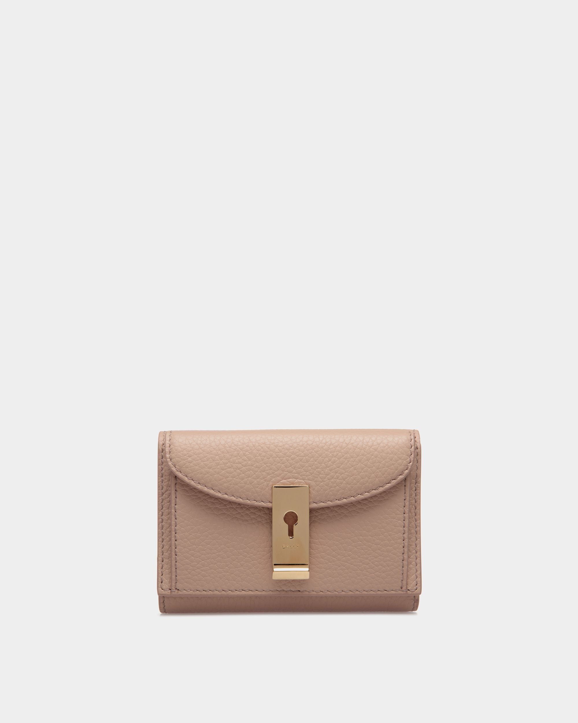 Bally Global - Cartera Lock Me De Piel Granulada Light Beige - Beige