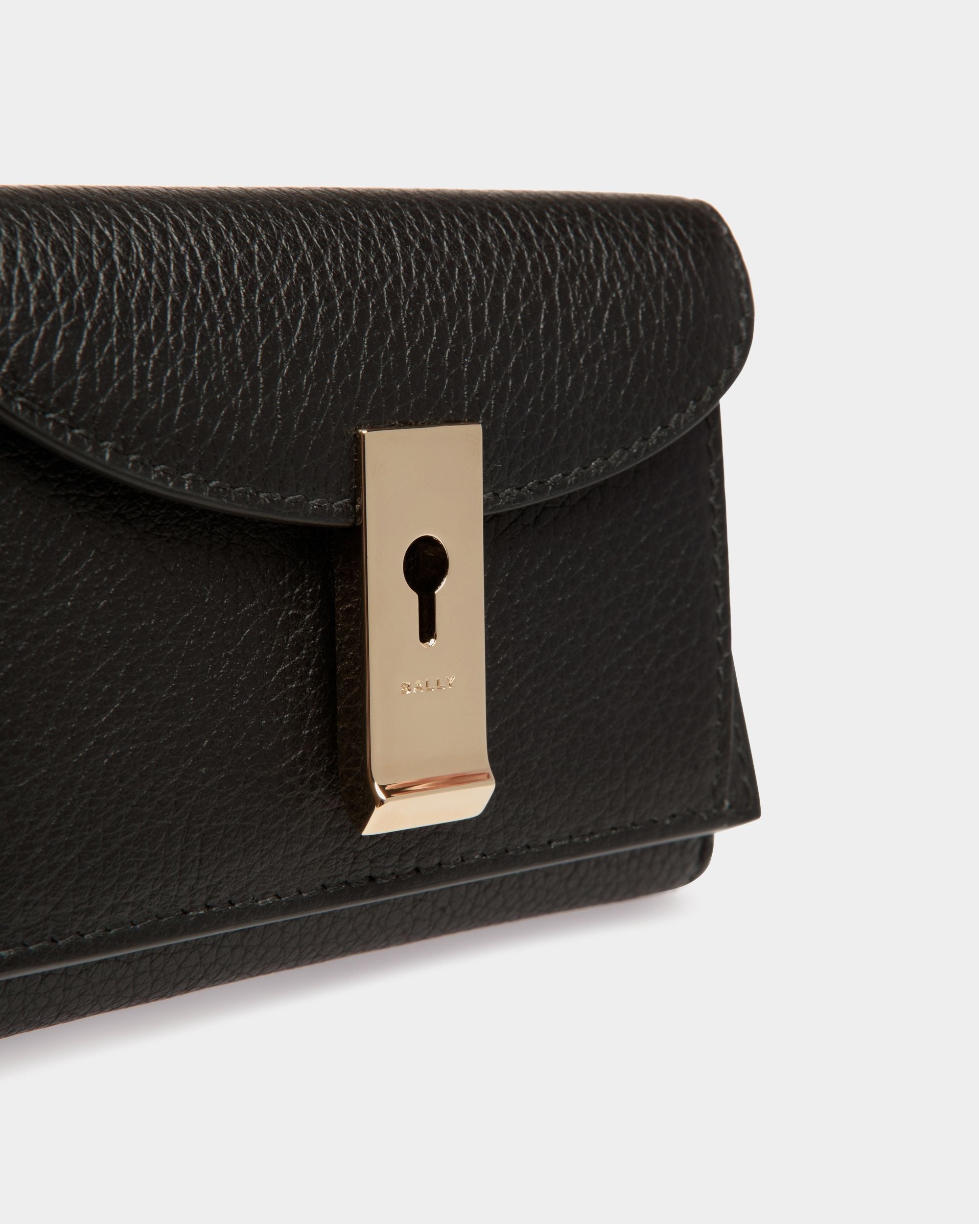 Bally Global - Cartera Lock Me De Piel Granulada Negra - Negro
