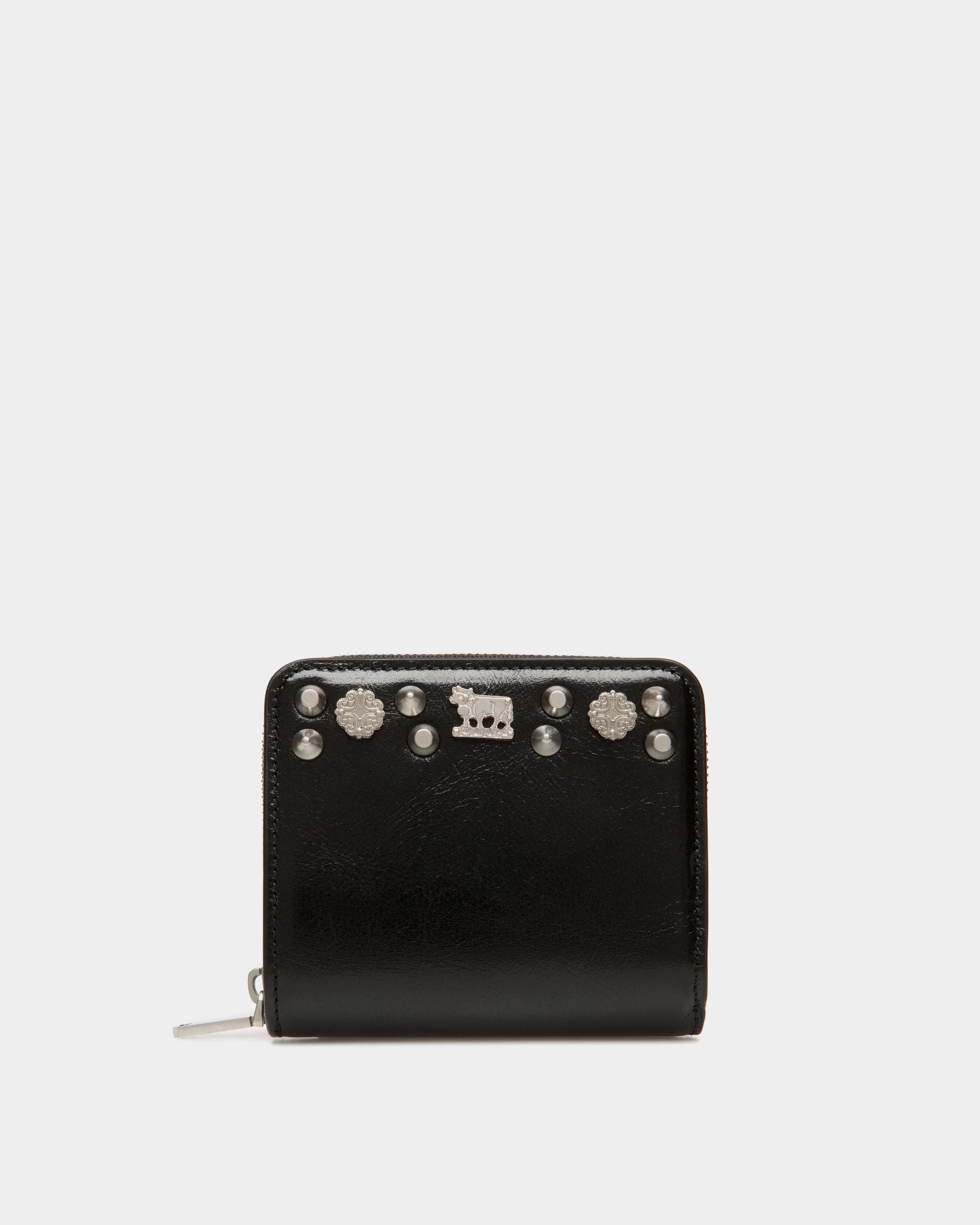 Bally Global - Cartera De Piel Negra Con Tachuelas Swissness - Negro