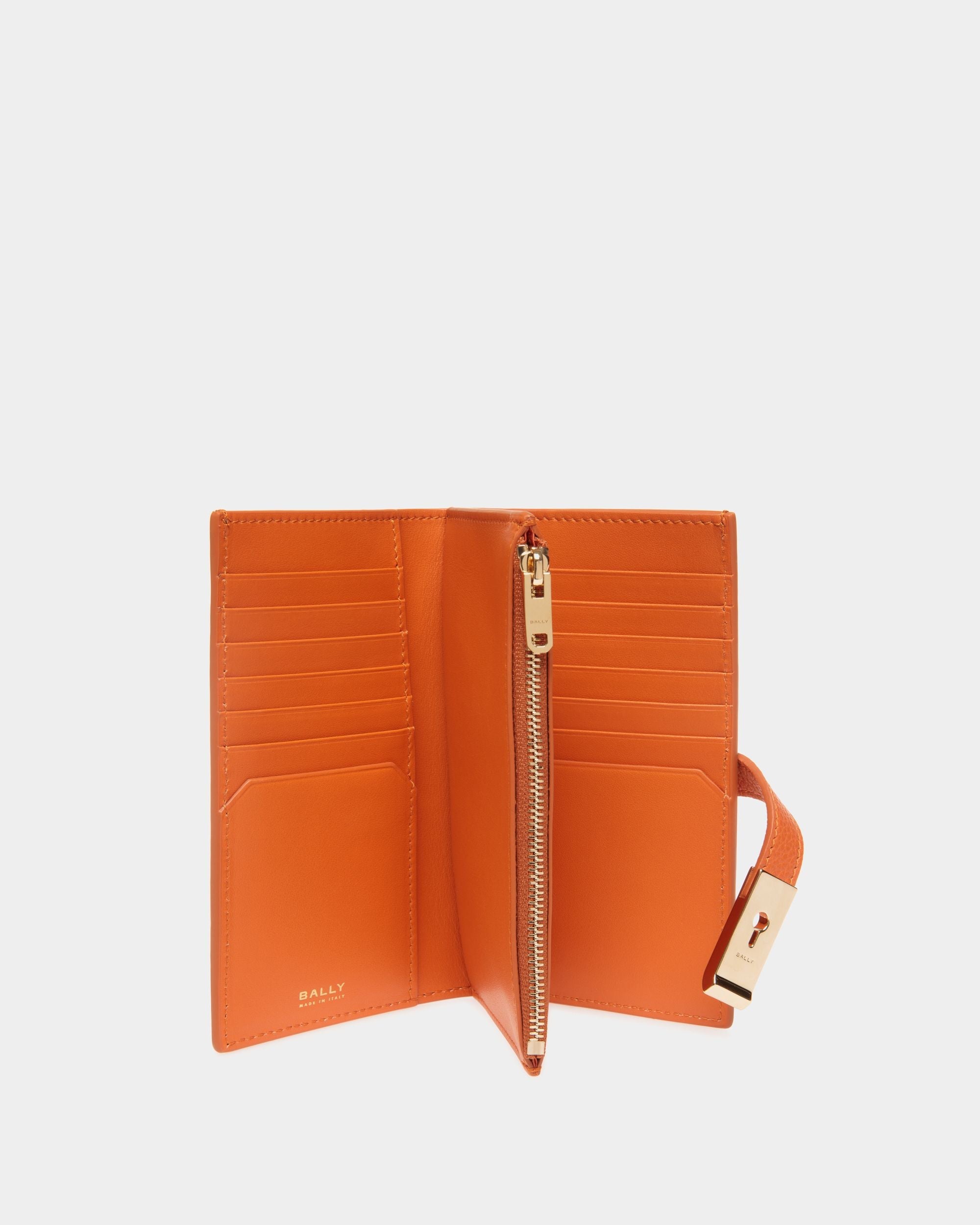 Bally Global - Lock Me Long Wallet in Koi Orange Grained Leather - Orange