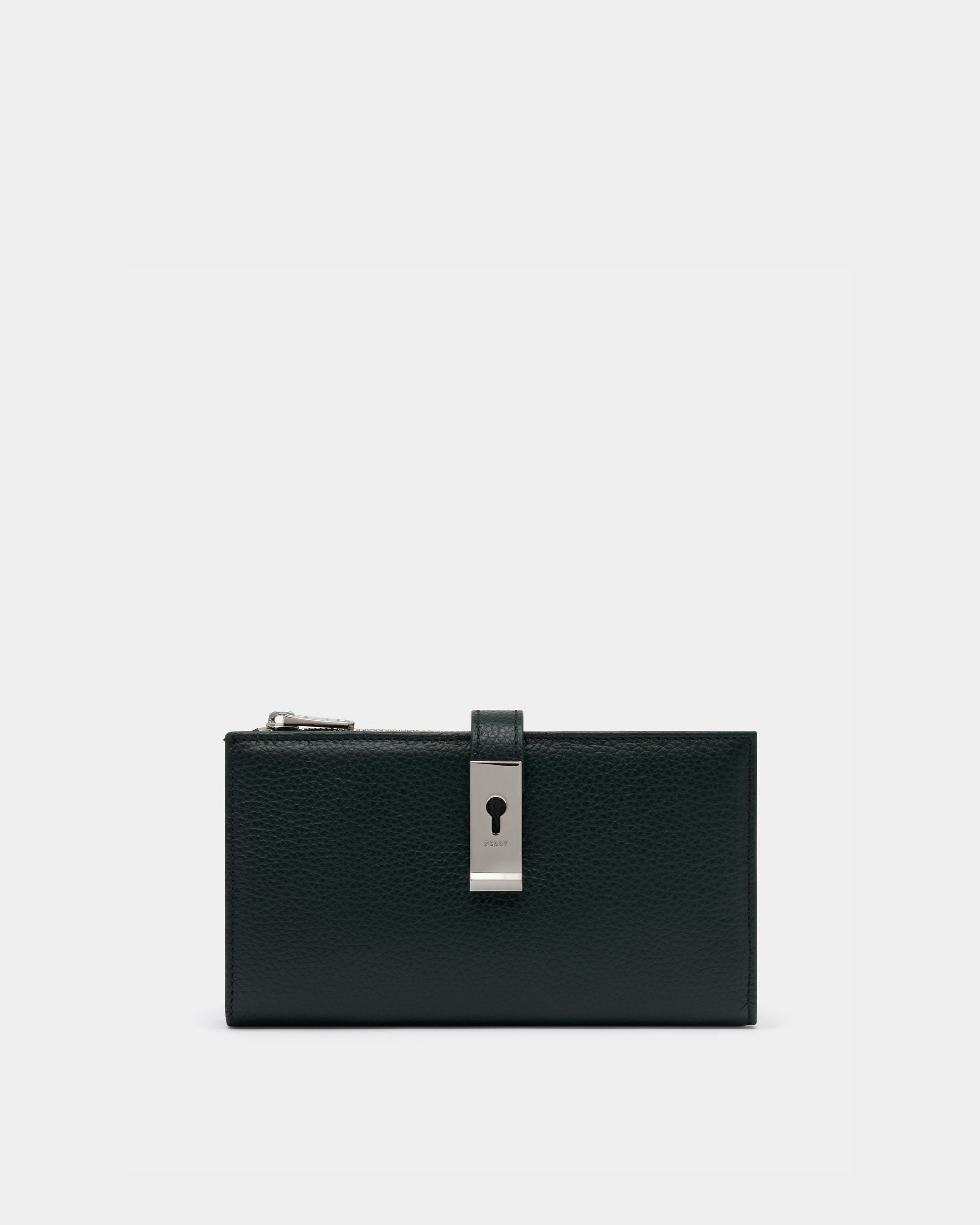 Bally Global - Lock Me Long Wallet in Marble Green Grained Leather - Green