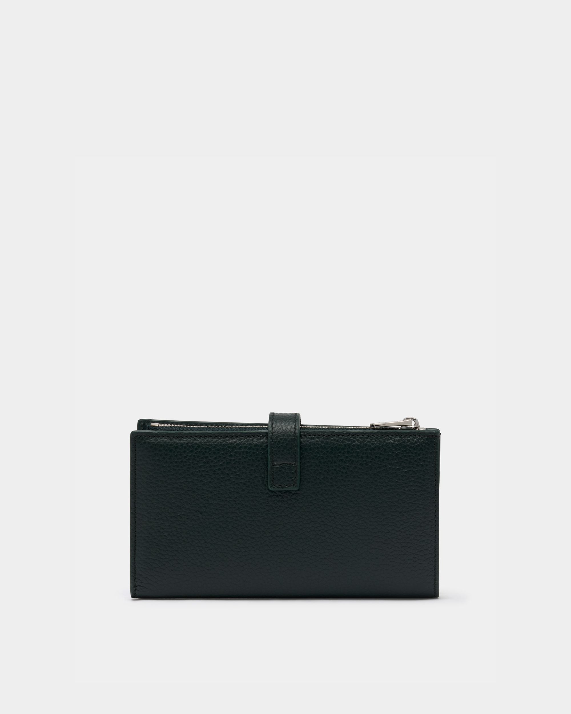 Bally Global - Lock Me Long Wallet in Marble Green Grained Leather - Green