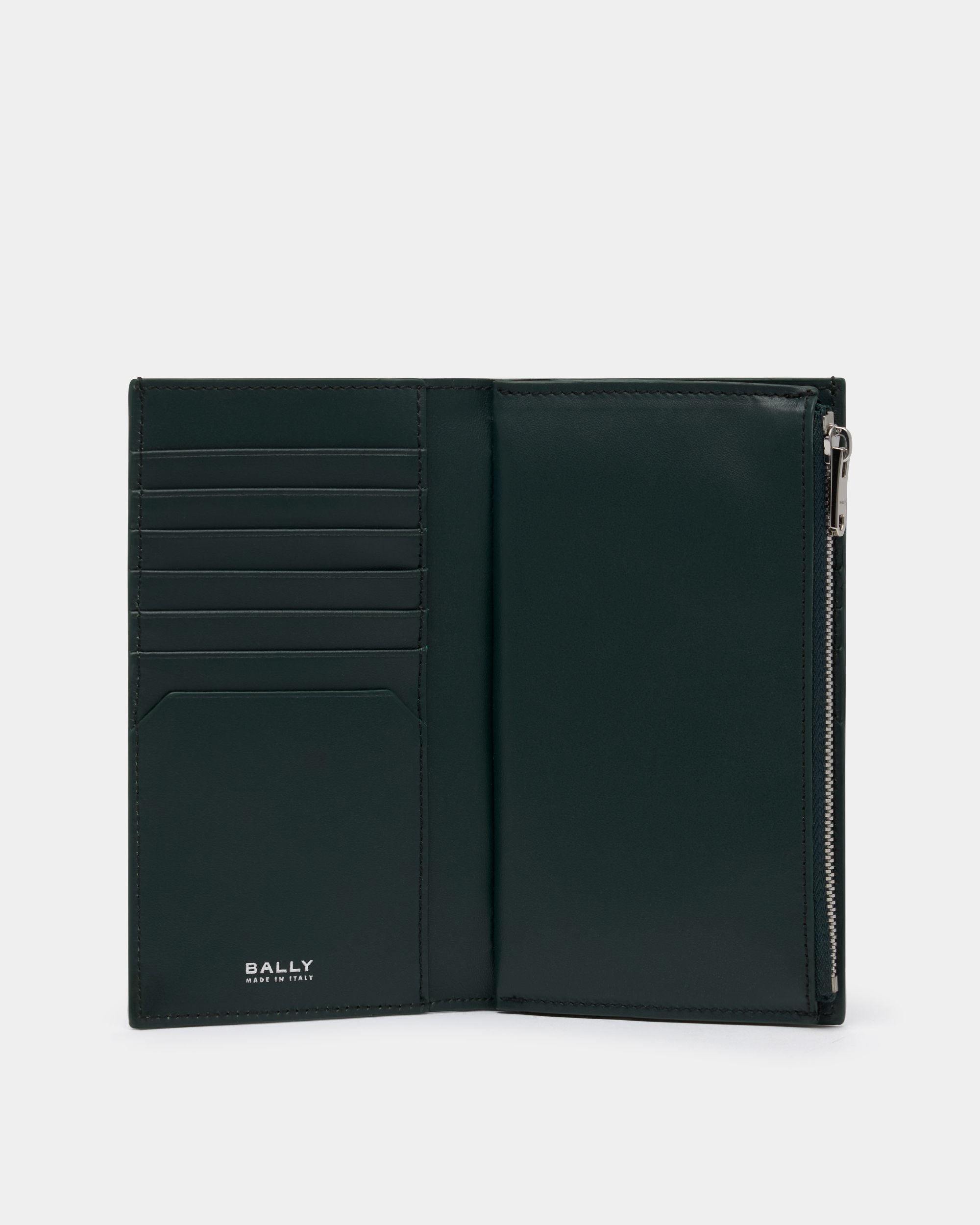 Bally Global - Lock Me Long Wallet in Marble Green Grained Leather - Green