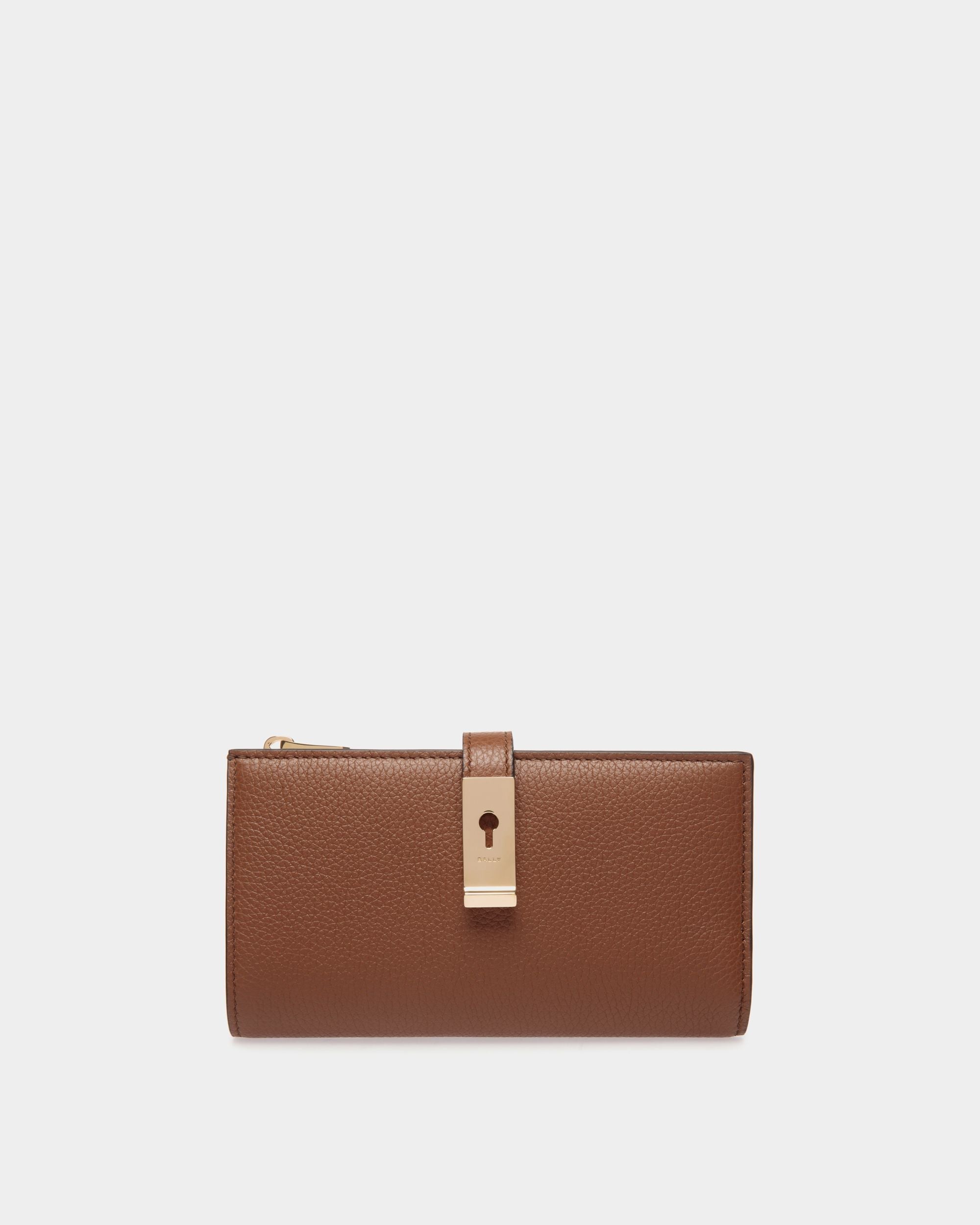 Bally Global - Lock Me Long Wallet in Brown Grained Leather - Brown