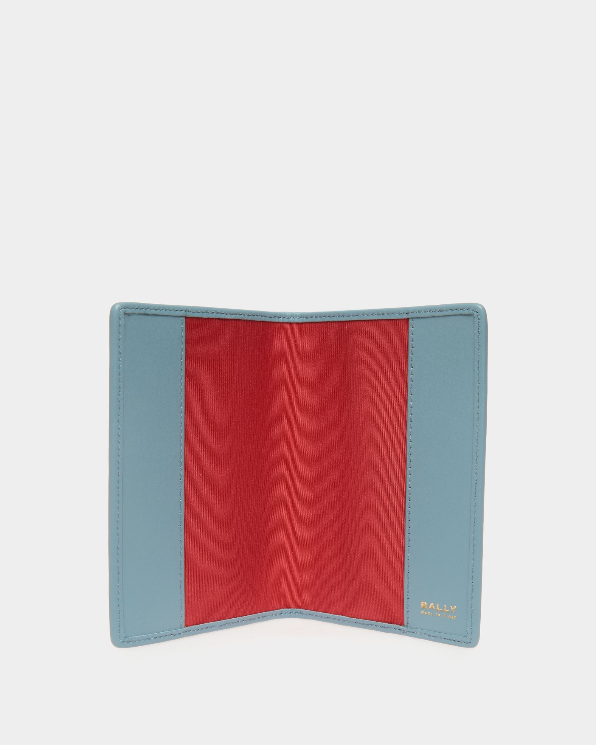 Bally Global - Passport Cover With Bally Cake Print in Medium Blue Leather - Blue