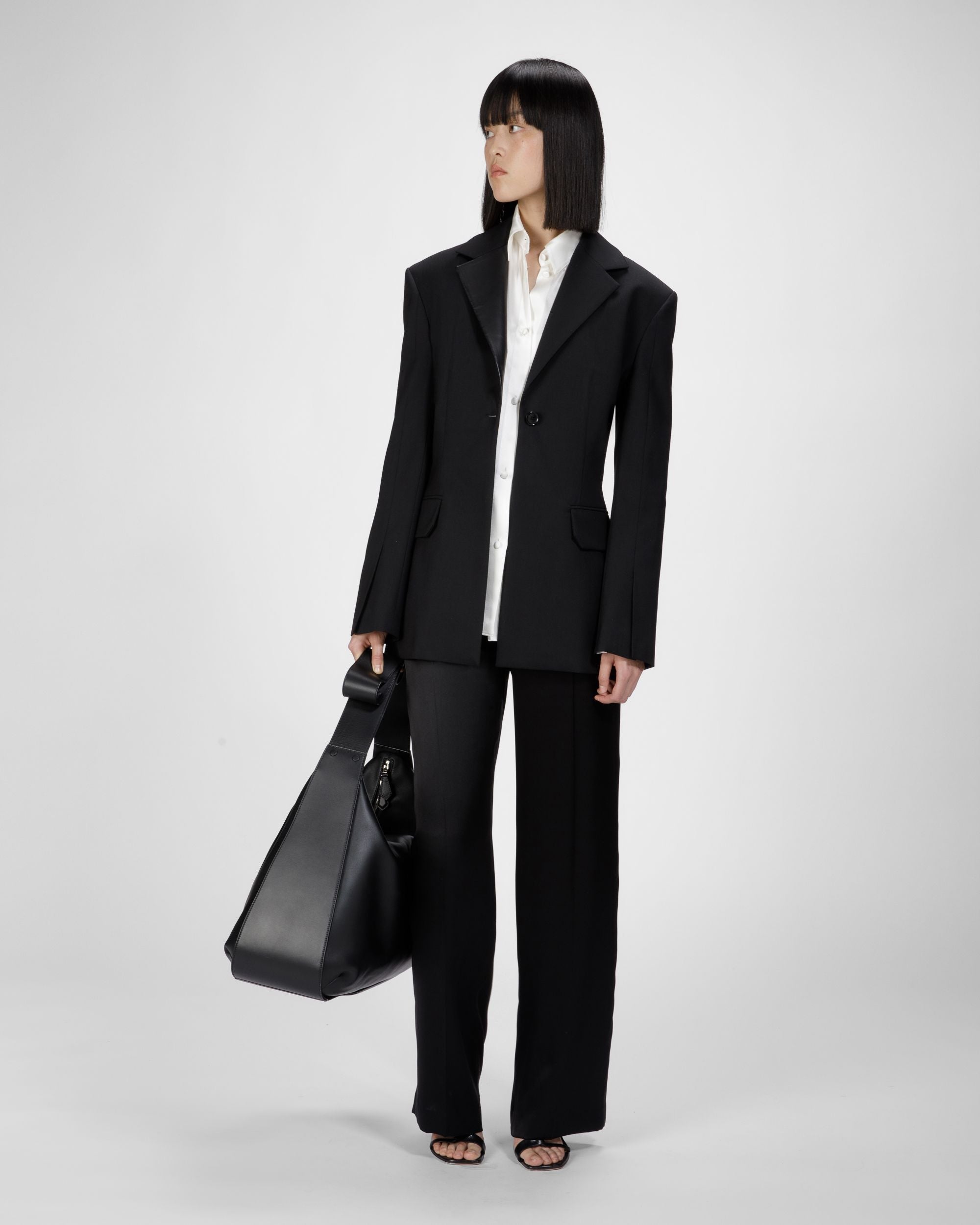 Bally Global - Blazer Con Solapa De Piel - Negro