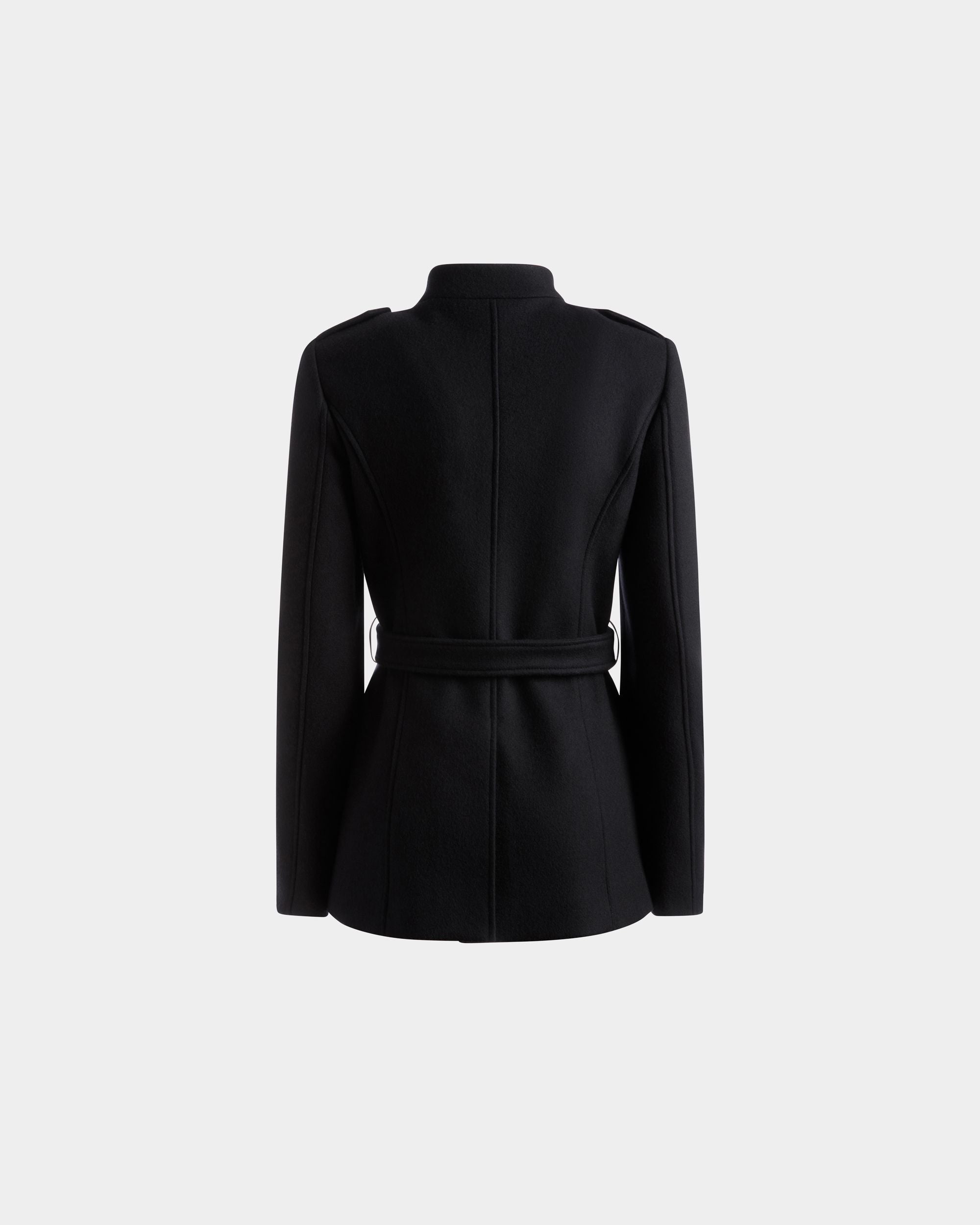 Bally Global - Veste avec ceinture En laine bleu marine - Bleu