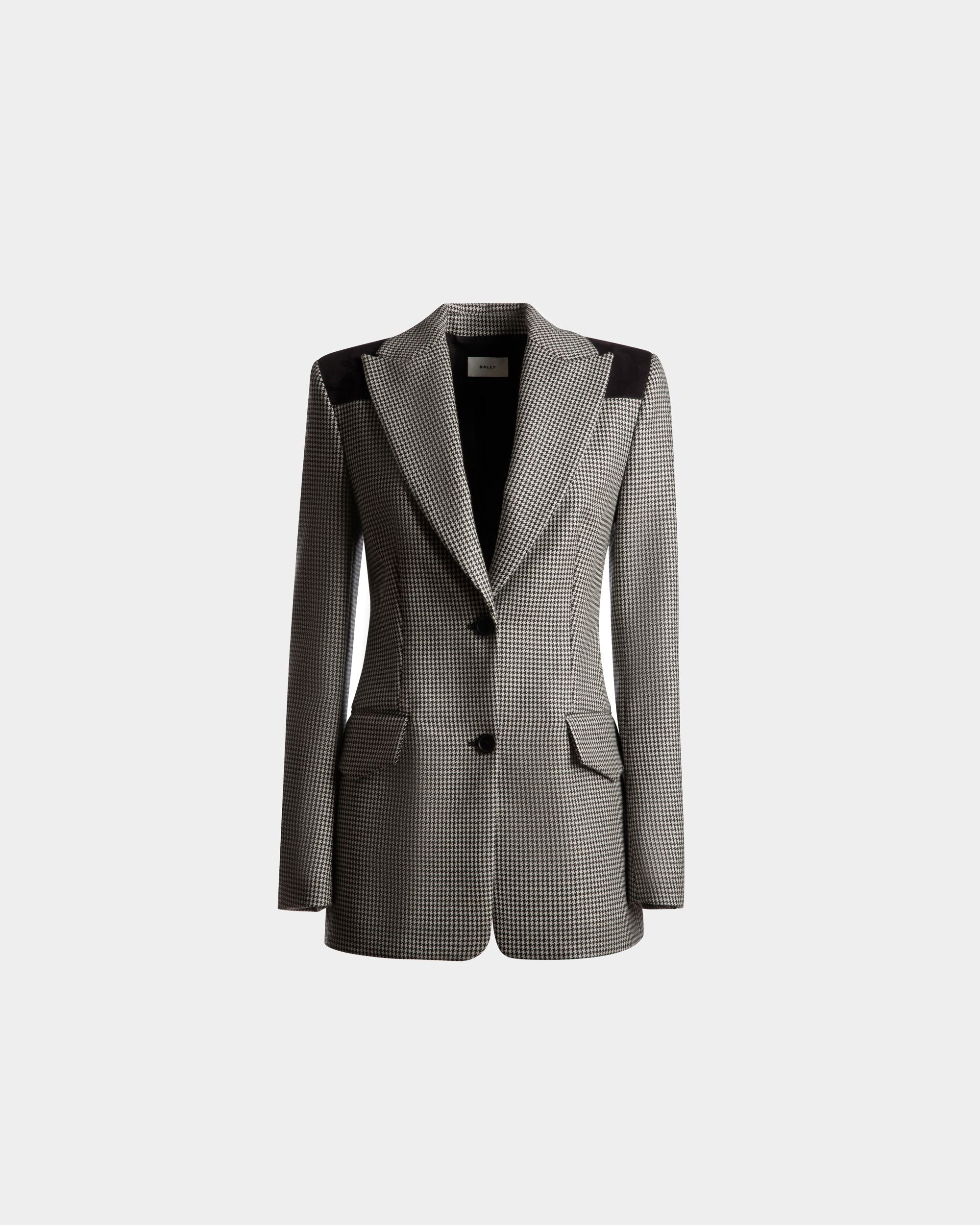 Bally Global - Dogtooth Jacket In Black And White Wool - Black