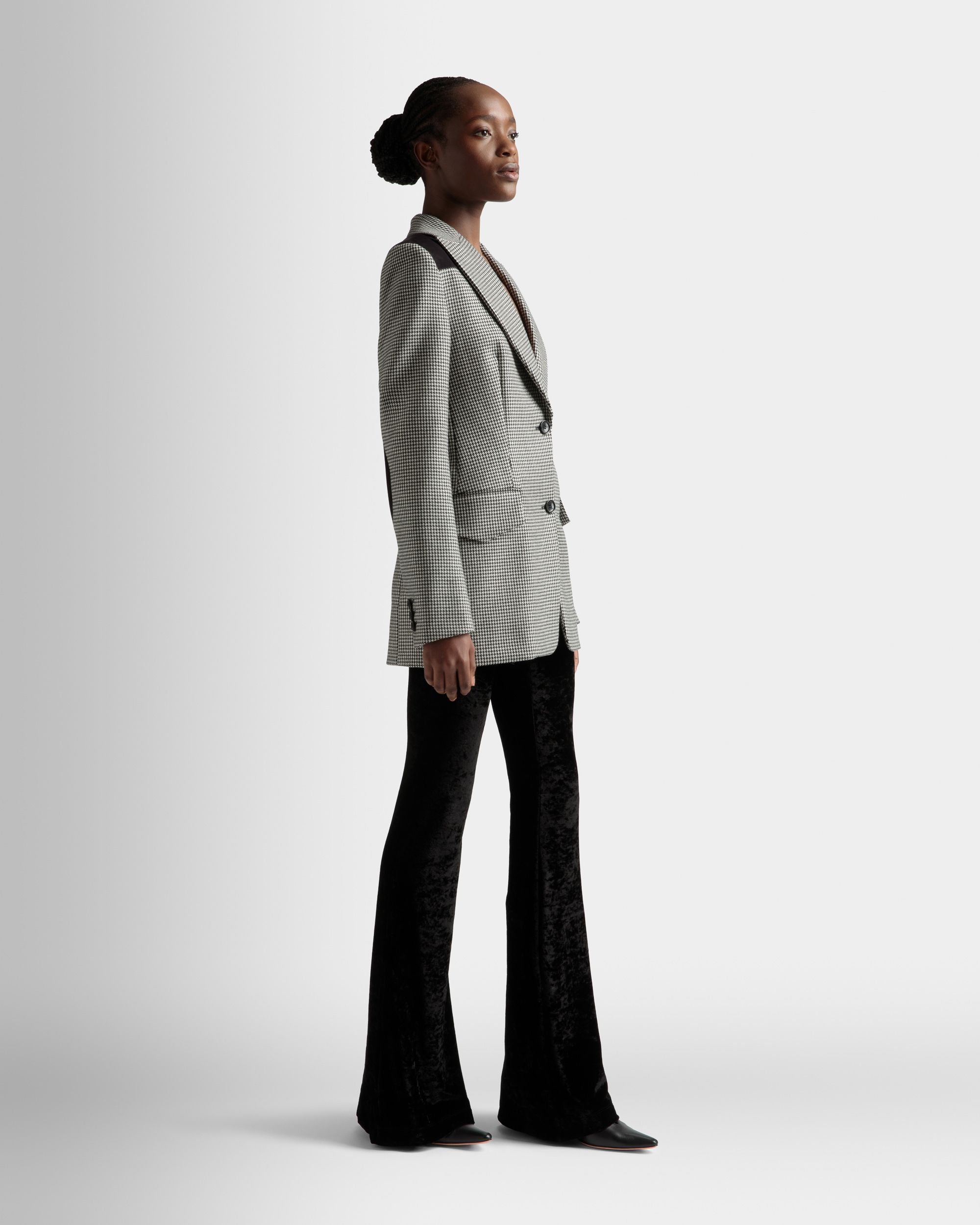 Bally Global - Dogtooth Jacket In Black And White Wool - Black