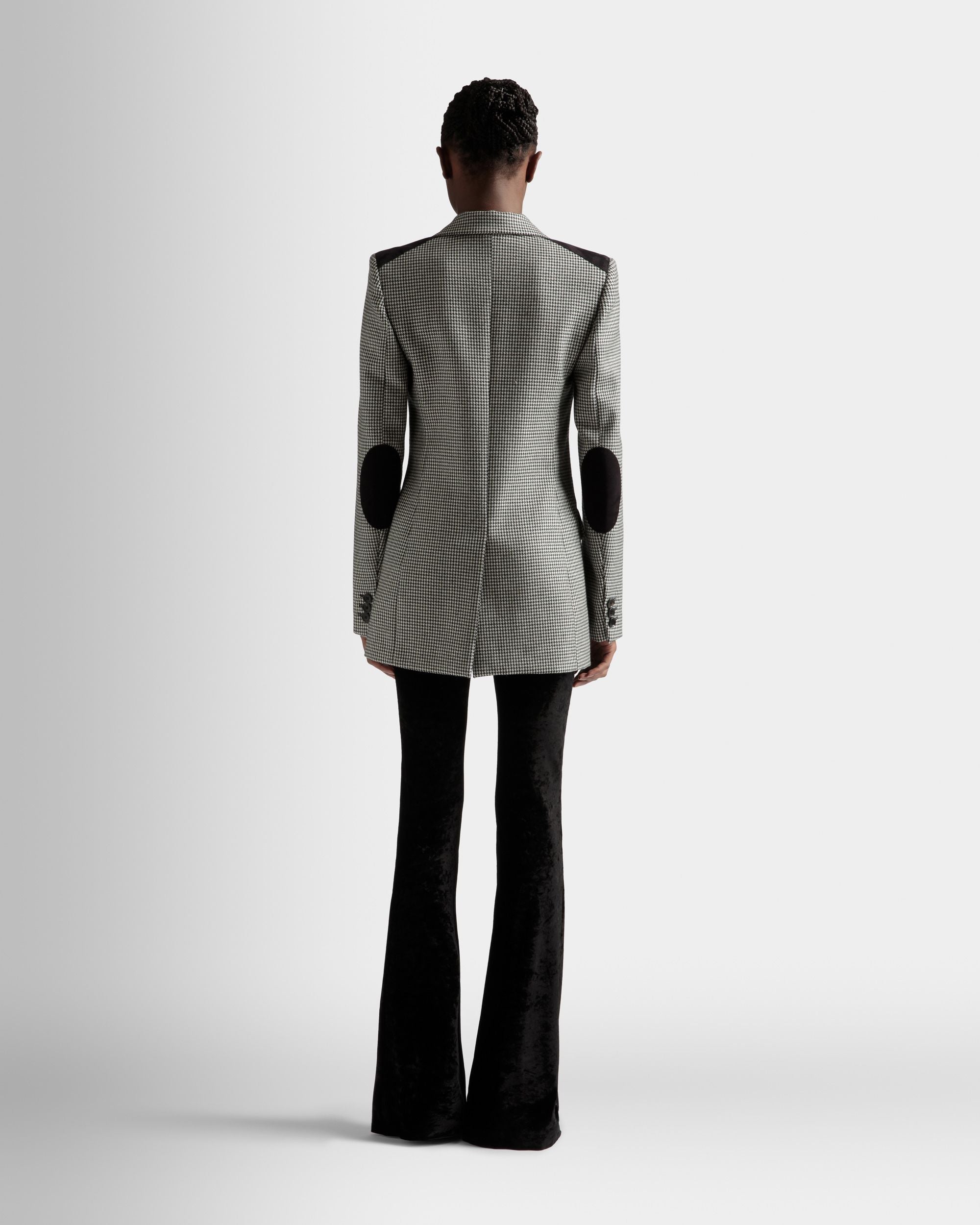 Bally Global - Dogtooth Jacket In Black And White Wool - Black