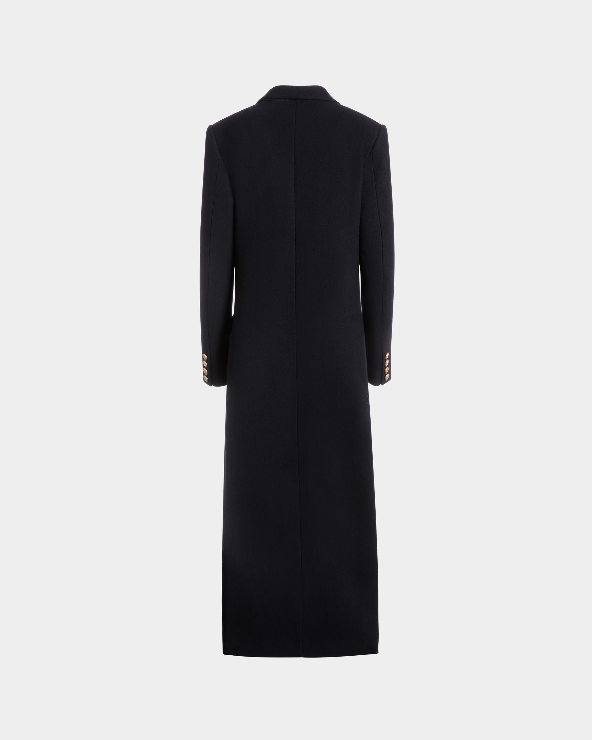 Bally Global - Pardessus Croisé En Laine Navy Blue - Bleu