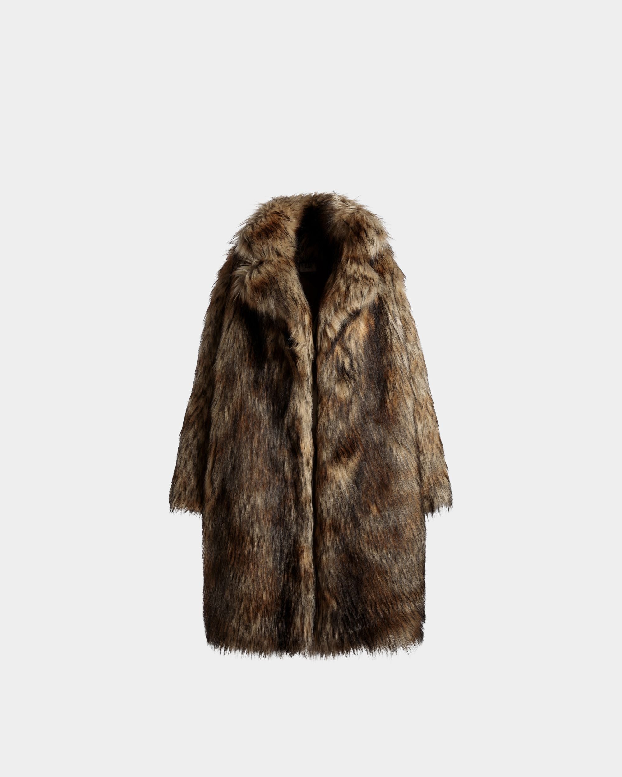 Bally Global - Abrigo De Pelo Sintético En Varios Tonos Marrón - Marrón