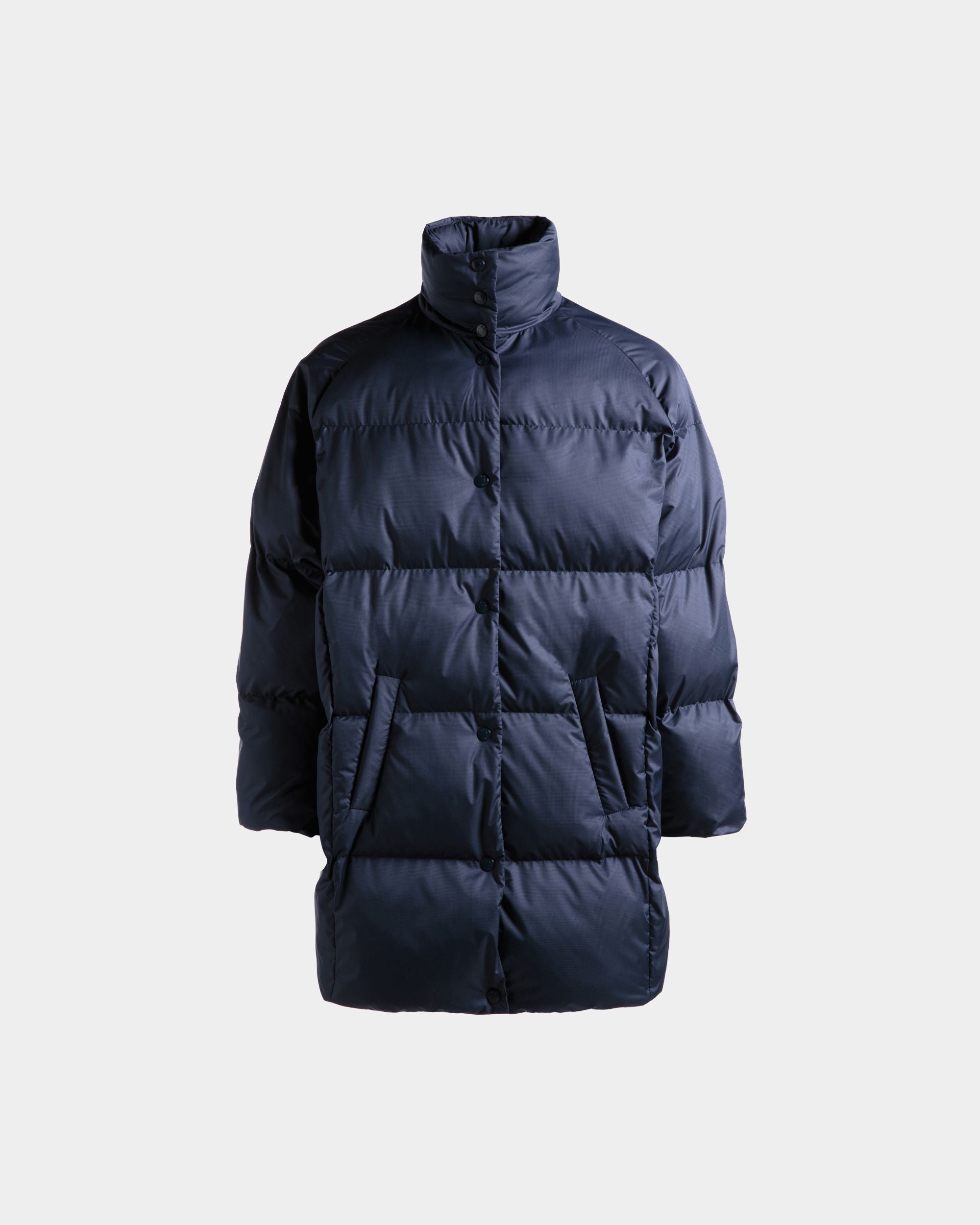 Bally Global - Puffer Coat In Navy Blue Nylon - Blue