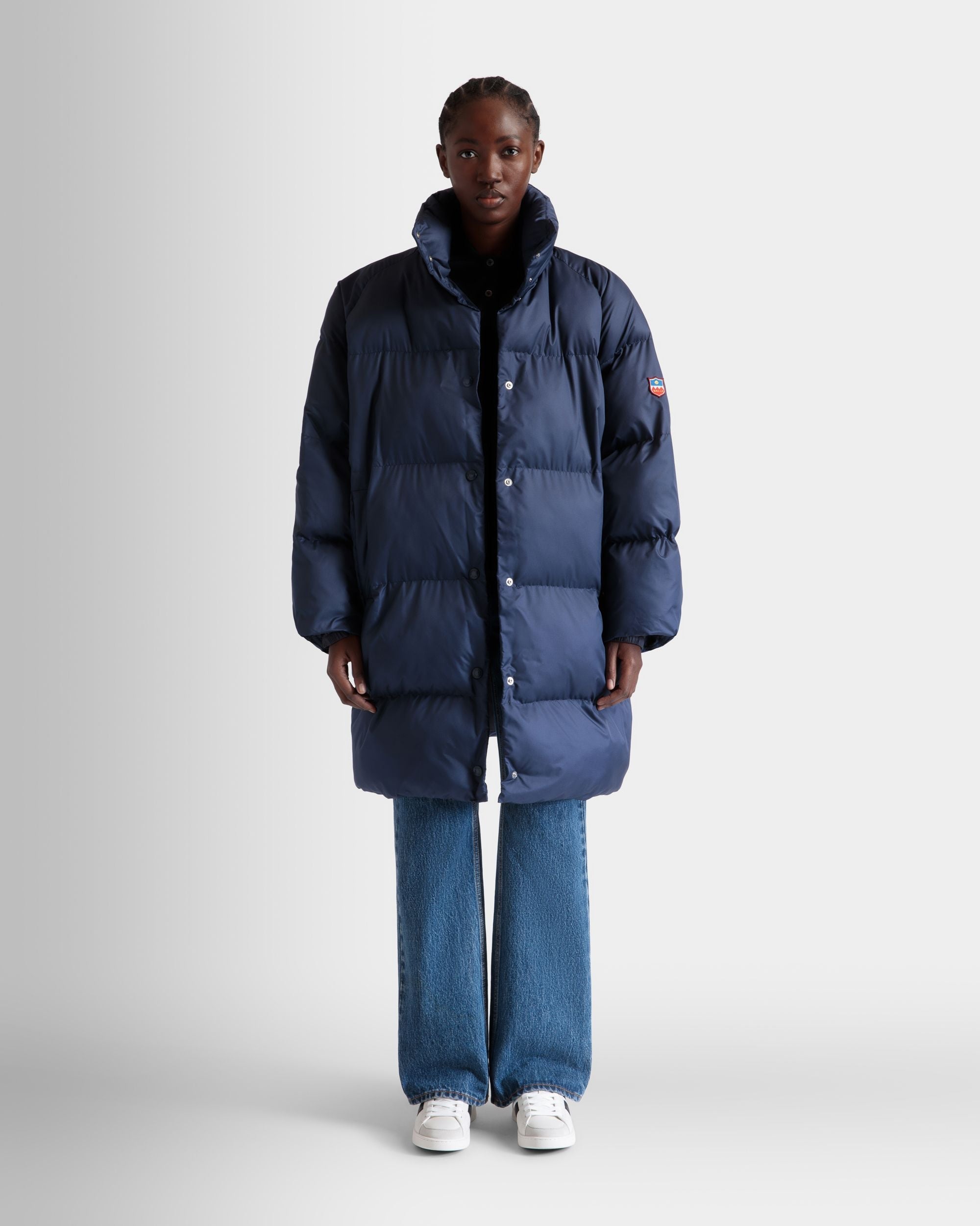 Bally Global - Puffer Coat In Navy Blue Nylon - Blue