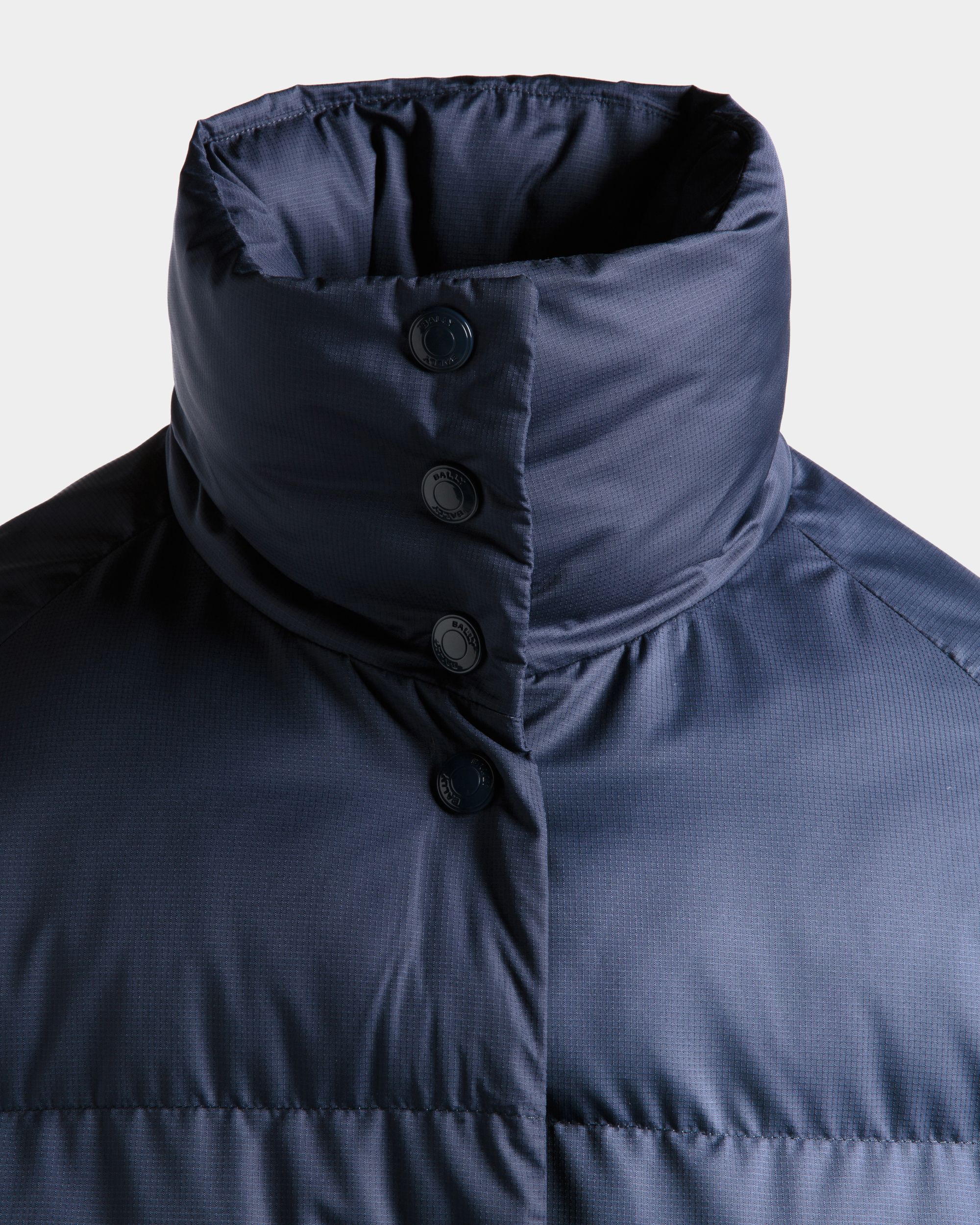 Bally Global - Puffer Coat In Navy Blue Nylon - Blue