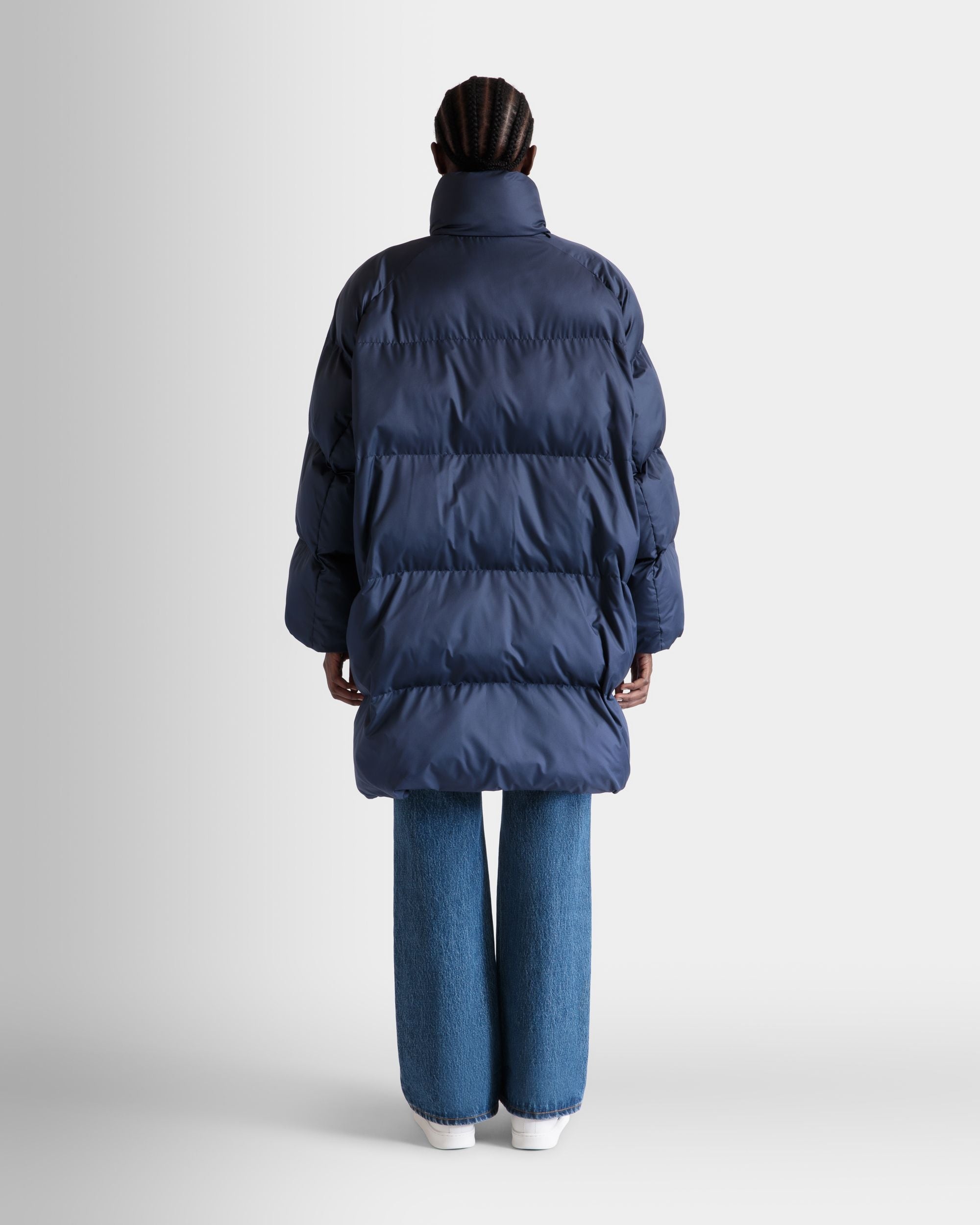 Bally Global - Puffer Coat In Navy Blue Nylon - Blue