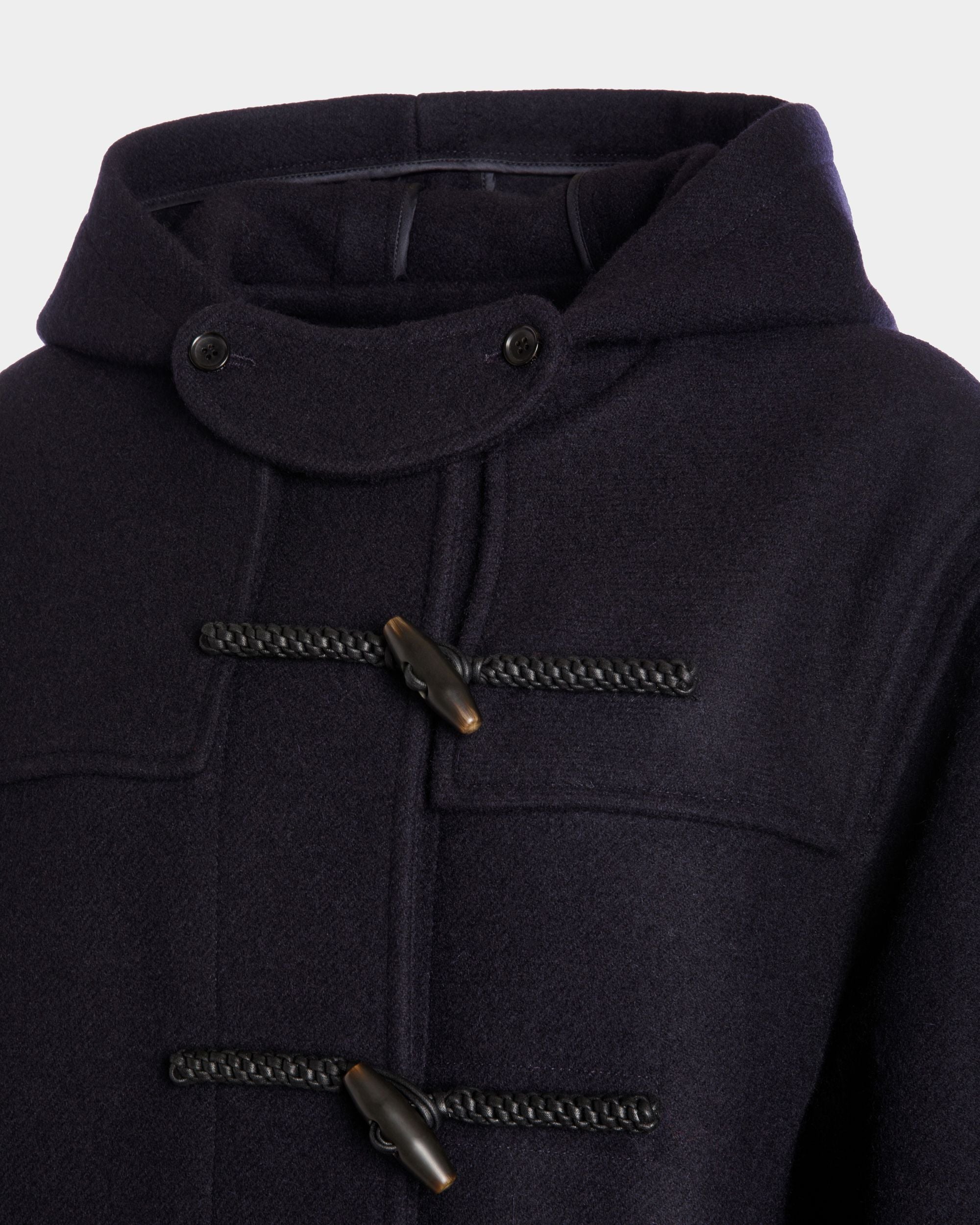 Bally Global - Duffel Coat In Navy Blue Wool - Blue