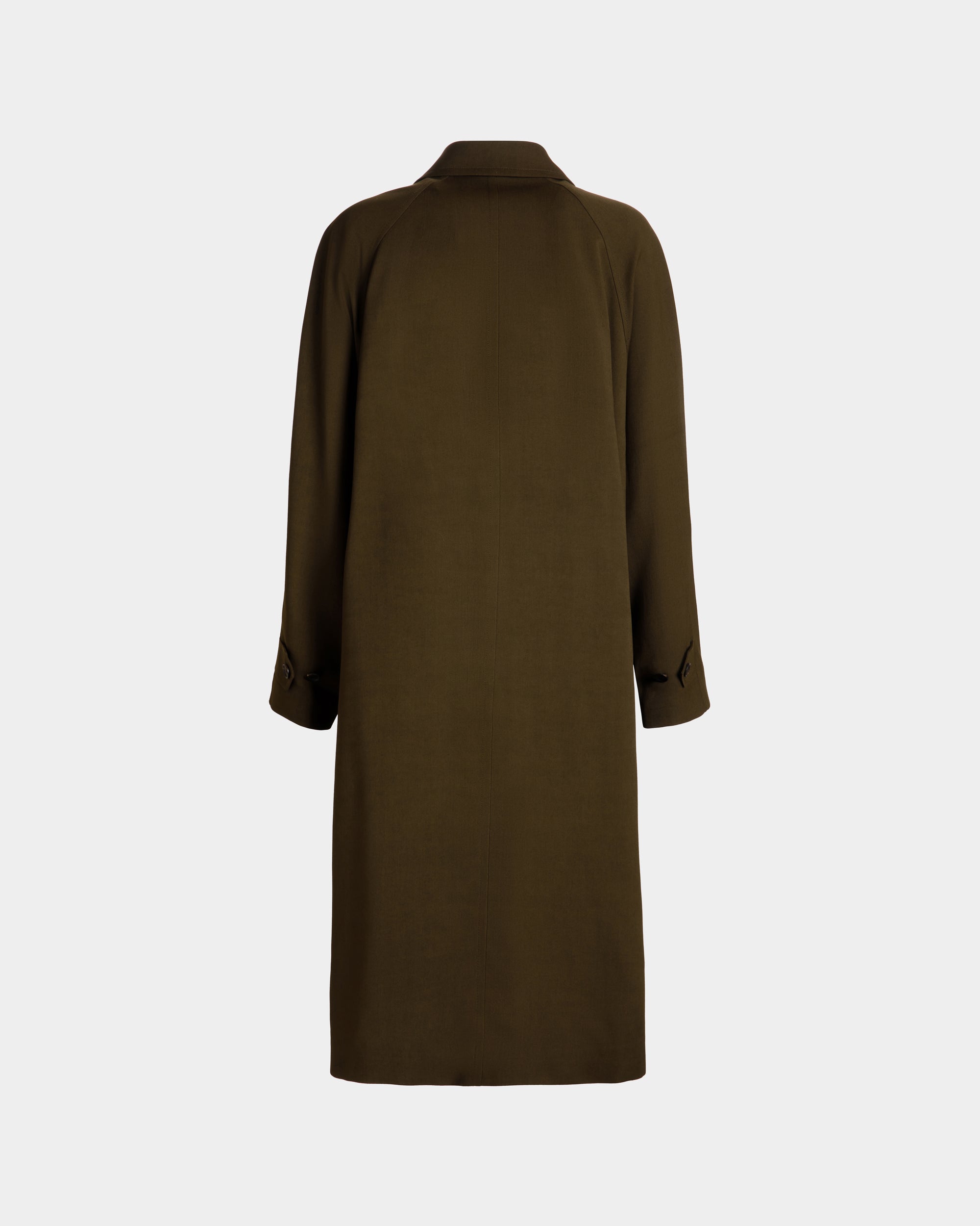 Bally Global - Abrigo De Gabardina Fluida Military Green - Verde
