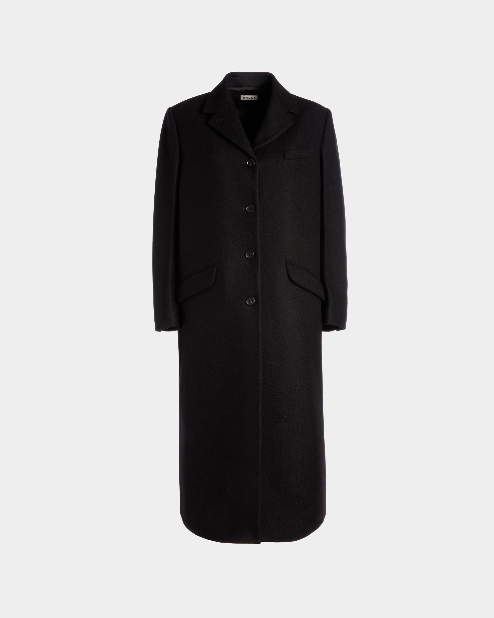 Bally Global - Single-Breasted Coat In Black Wool Blend - Black