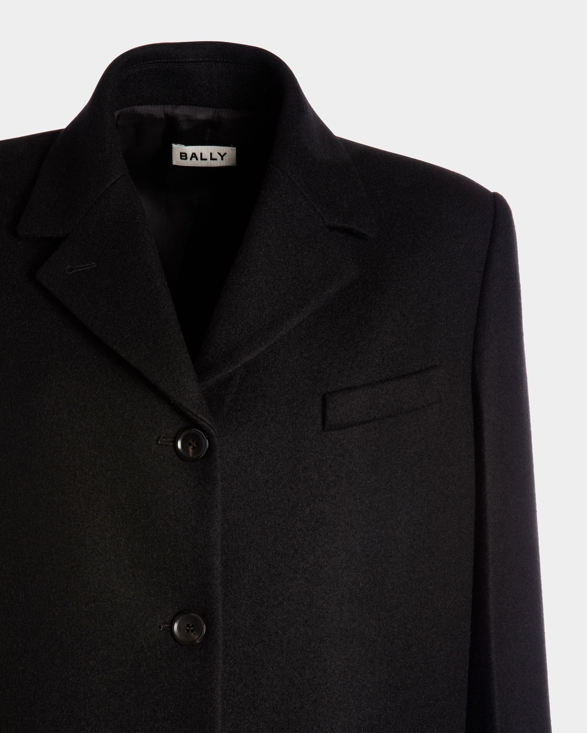 Bally Global - Single-Breasted Coat In Black Wool Blend - Black