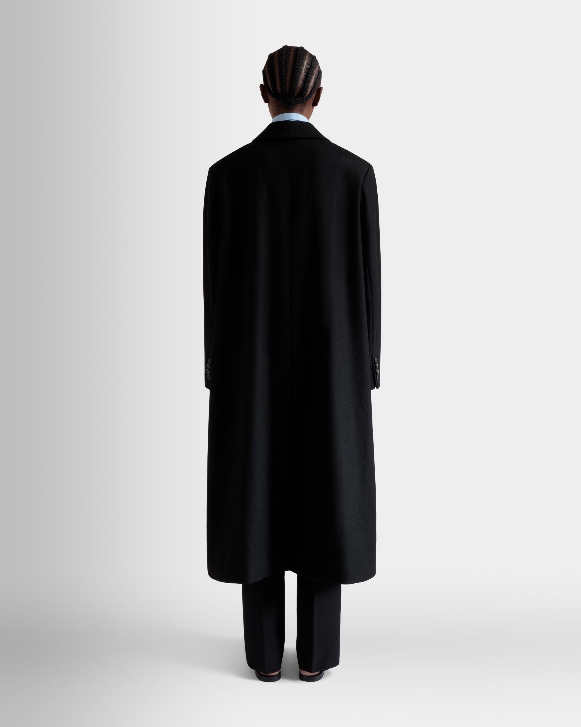 Bally Global - Single-Breasted Coat In Black Wool Blend - Black