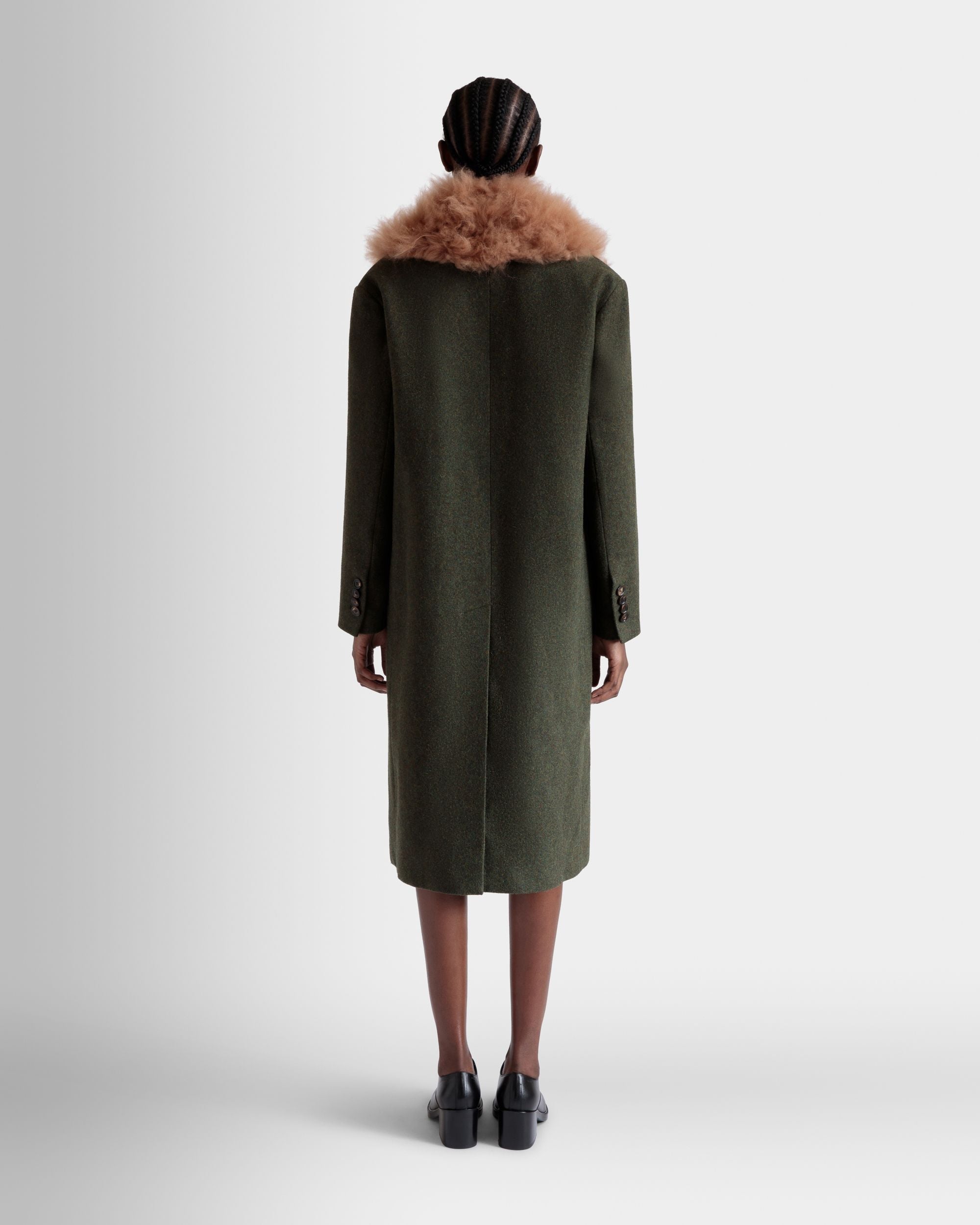 Bally Global - Single-Breasted Coat In Dark Green Wool - Green