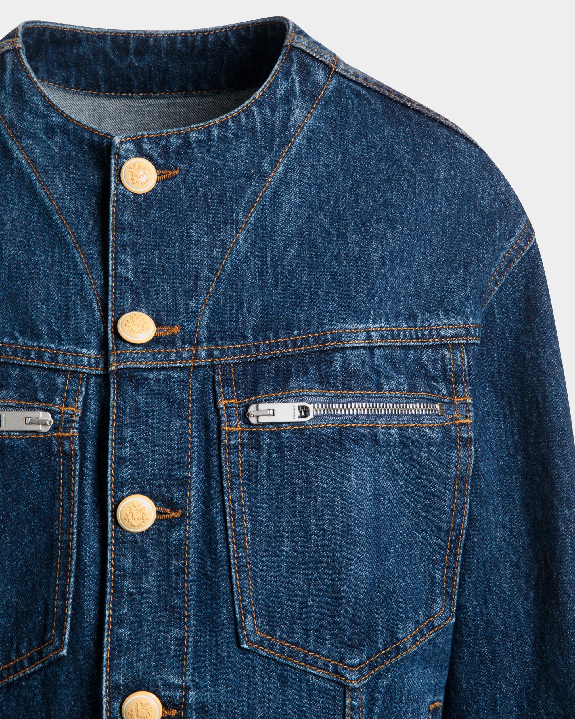 Bally Global - Denim Jacket in Navy Blue Cotton - Blue