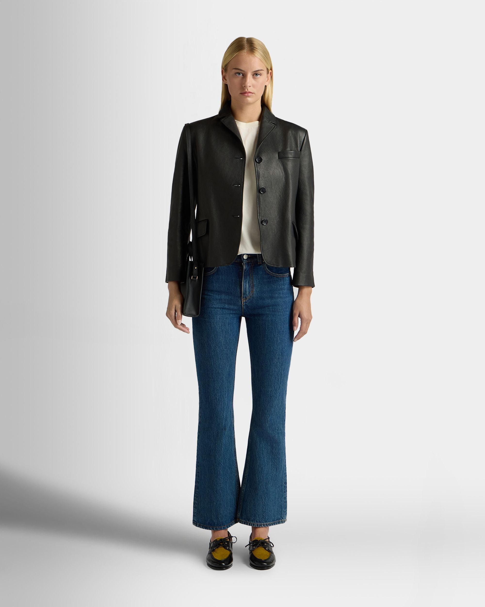 Bally Global - Blazer En Cuir Noir - Noir