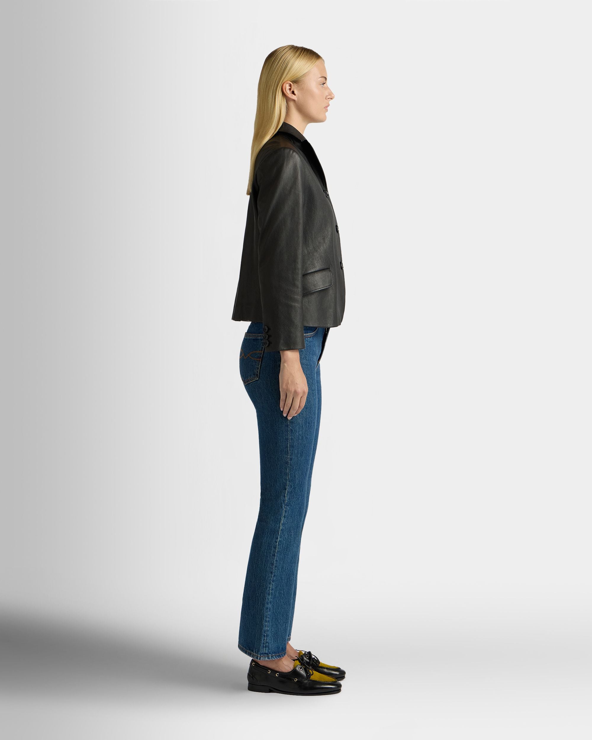 Bally Global - Blazer En Cuir Noir - Noir