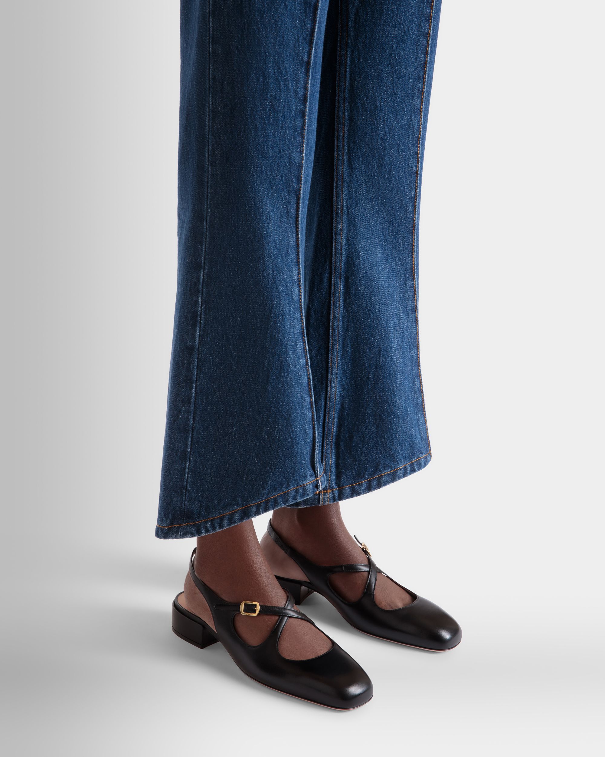 Bally Global - Zapato De Salón Destalonado Ballyrina De Piel Negra - Negro