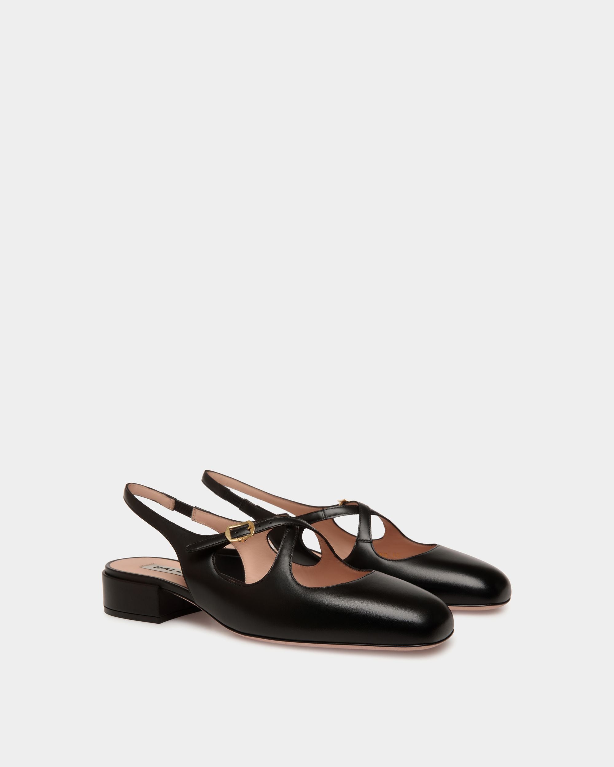 Bally Global - Zapato De Salón Destalonado Ballyrina De Piel Negra - Negro