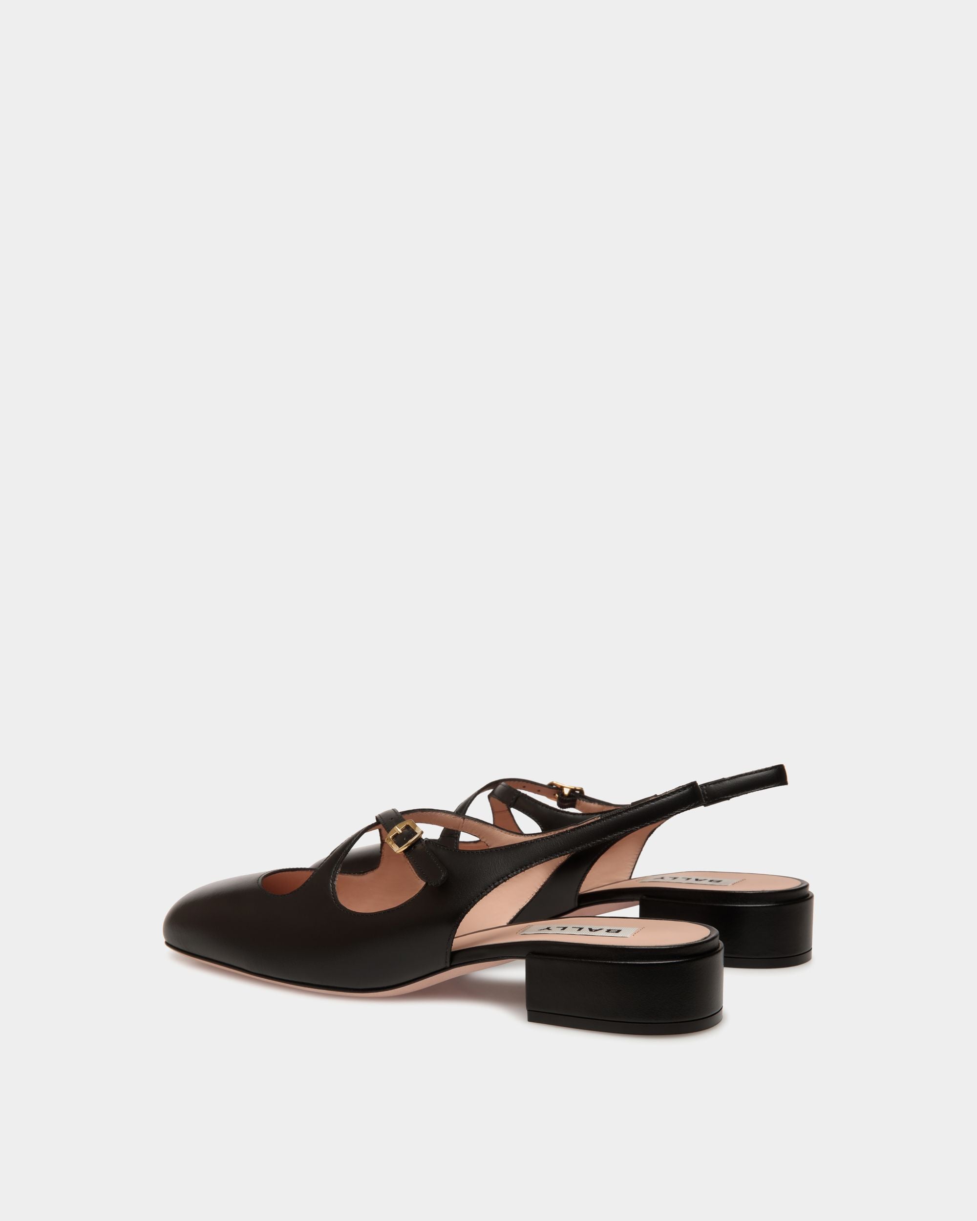 Bally Global - Zapato De Salón Destalonado Ballyrina De Piel Negra - Negro