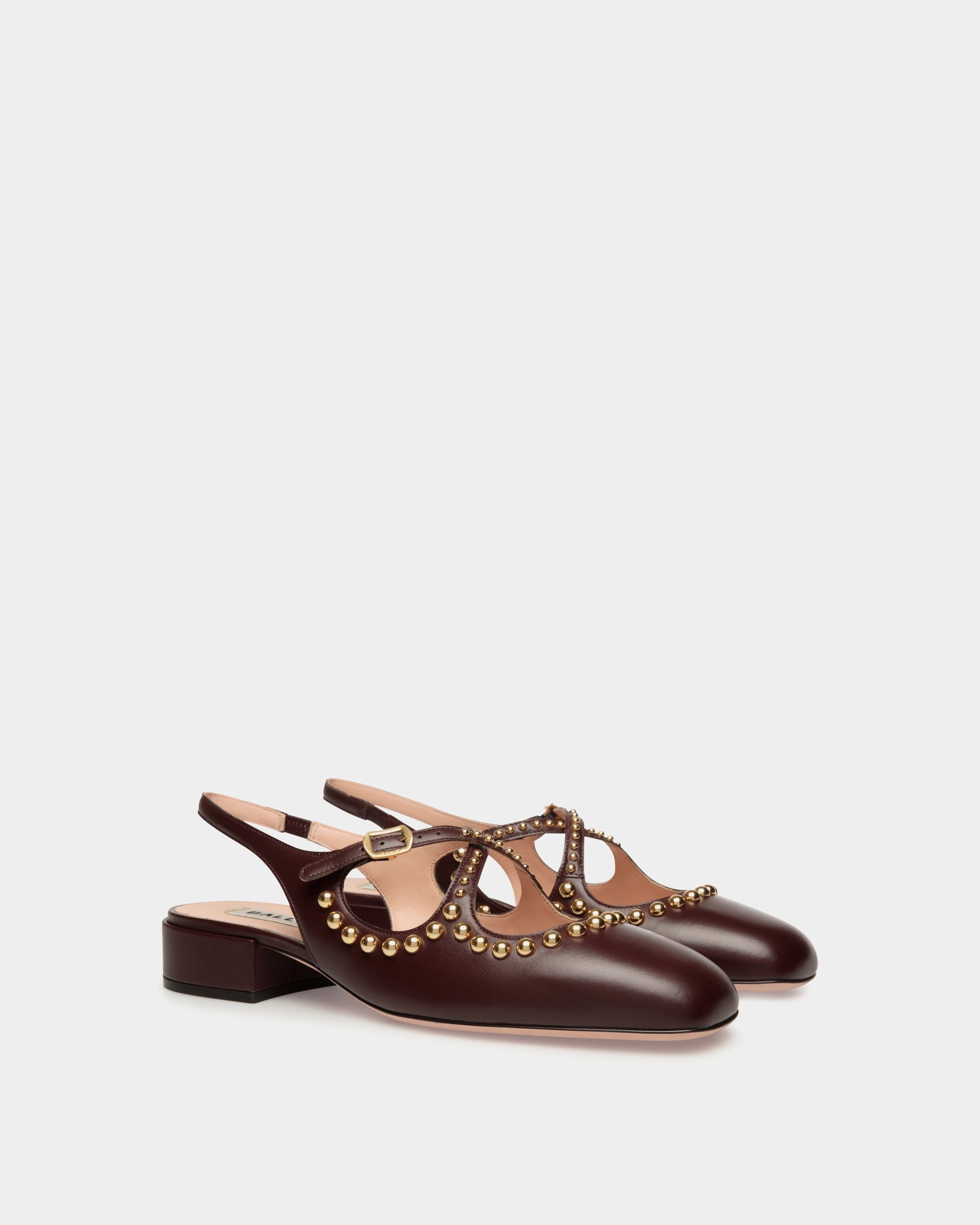 Bally Global - Ballyrina Slingback Pump in Deep Burgundy Leather - Burgundy