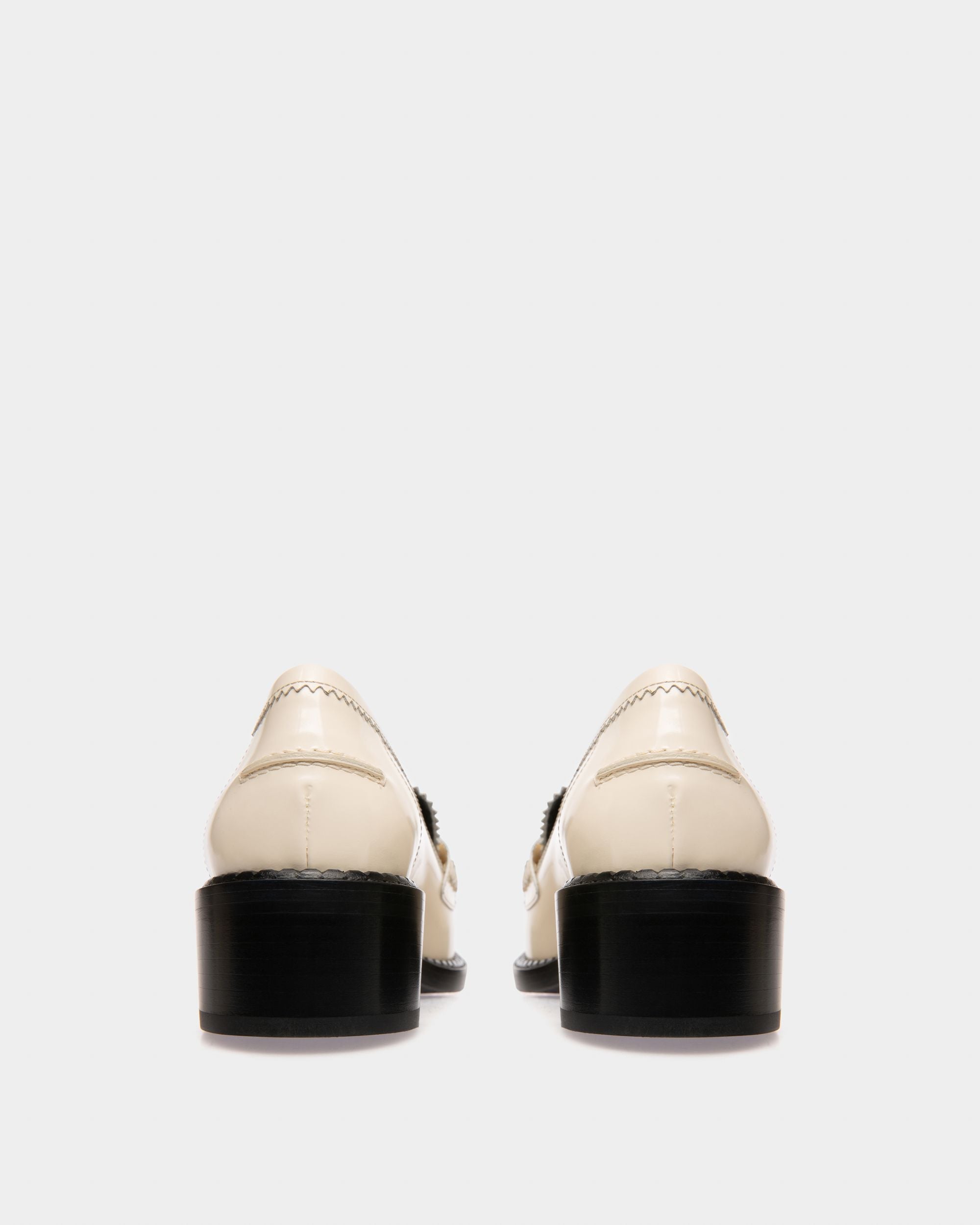 Bally Global - Ellyane Leather Mocassins In Bone - White