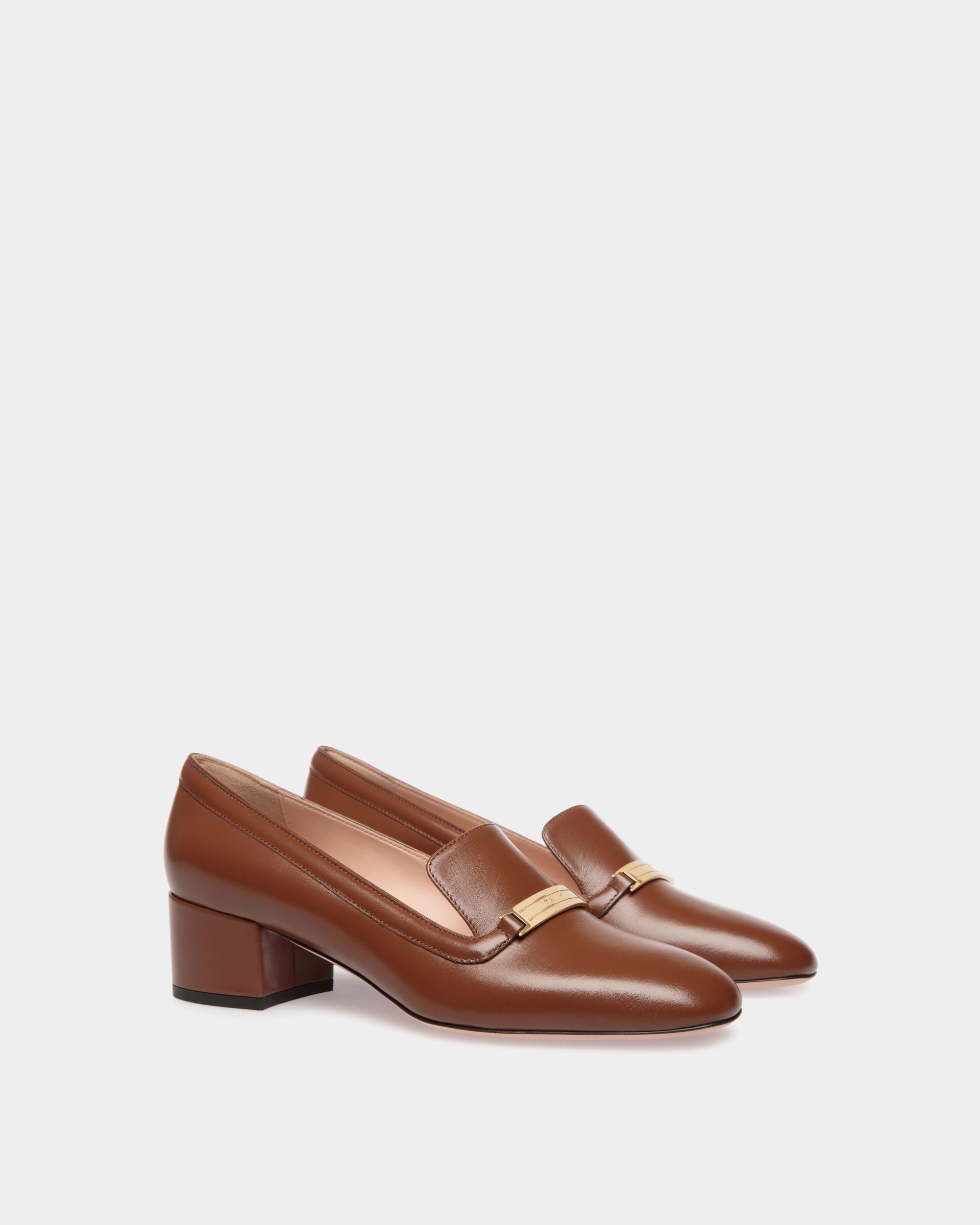 Bally Global - Zapato De Salón Deco De Piel Marrón - Marrón