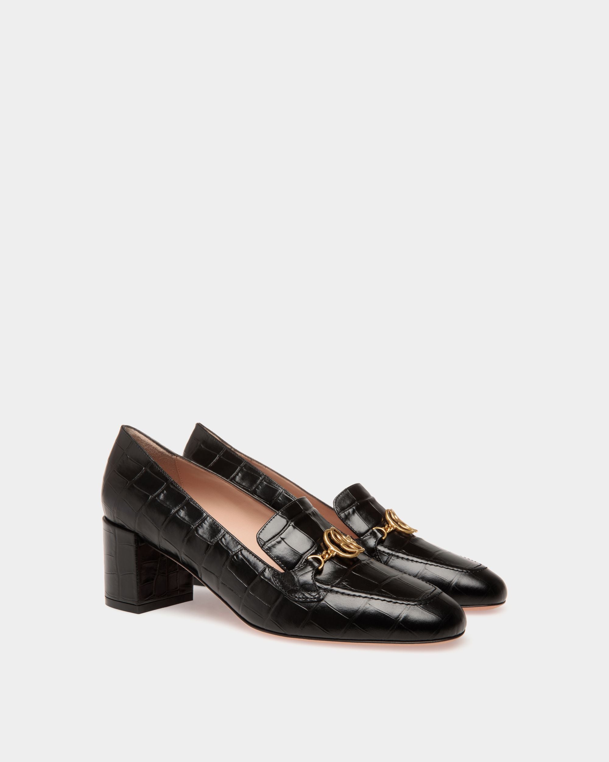 Bally Global - Daily Emblem Pumps In Black Leather - Black