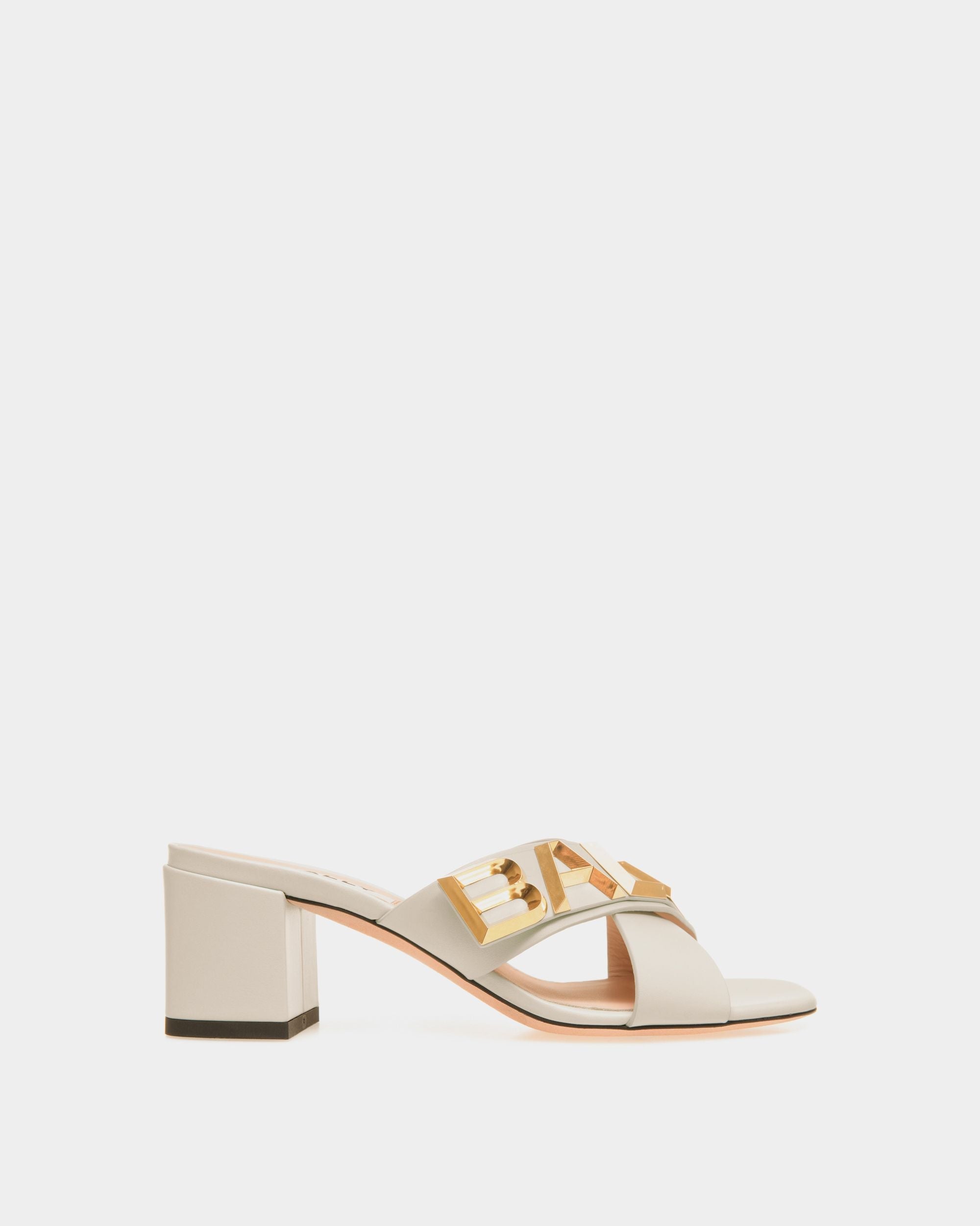Bally Global - Mule À Talon Bally Spell En Cuir - Blanc