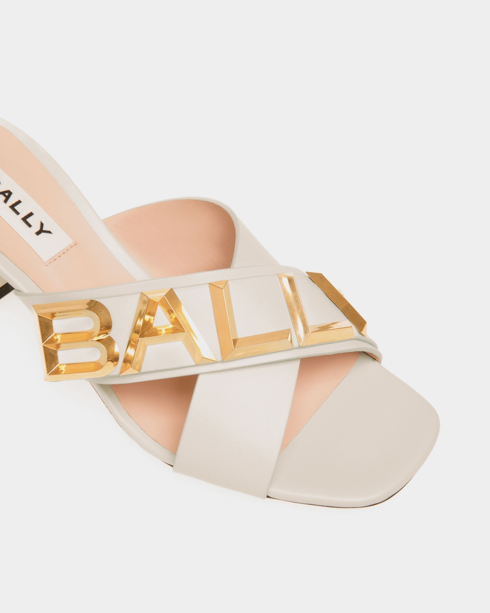 Bally Global - Mule À Talon Bally Spell En Cuir - Blanc