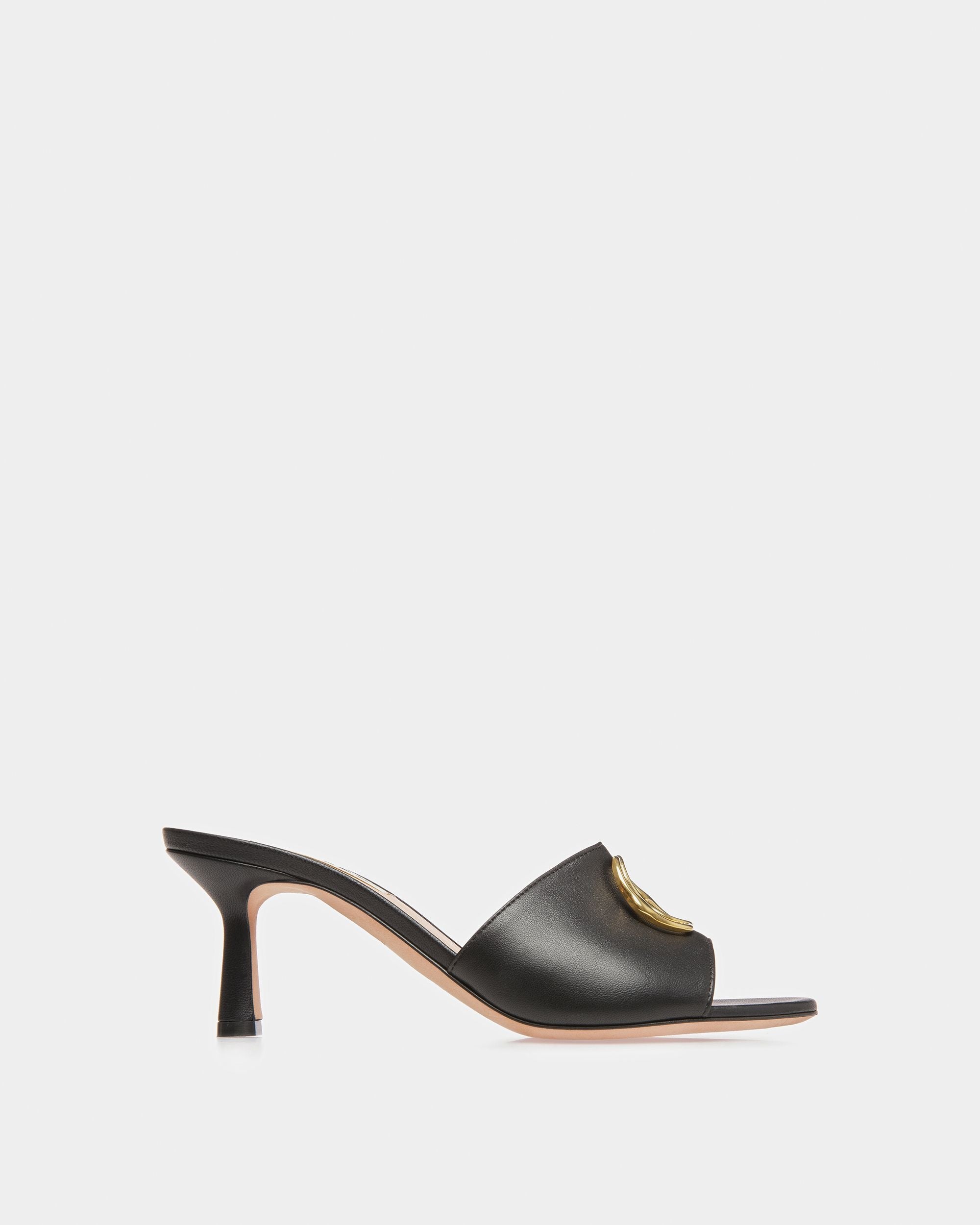 Bally Global - Emblem Sandals In Black Leather - Negro