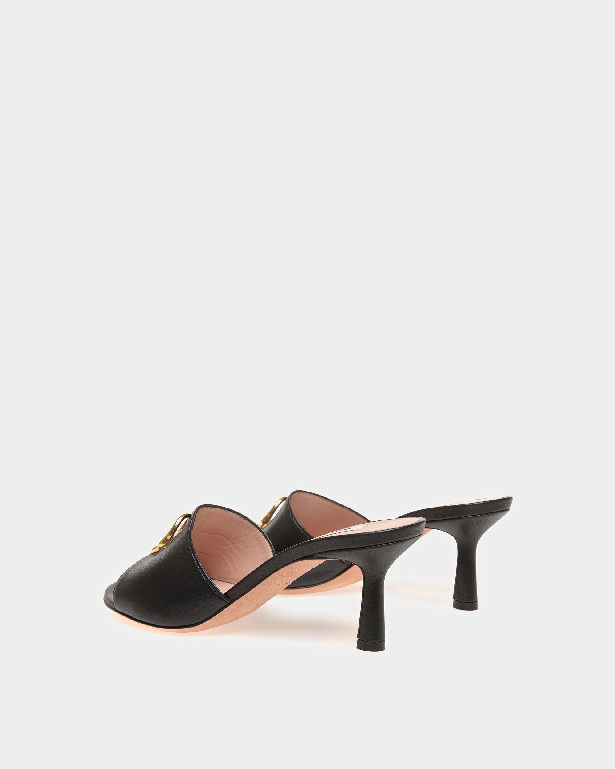 Bally Global - Emblem Sandals In Black Leather - Negro
