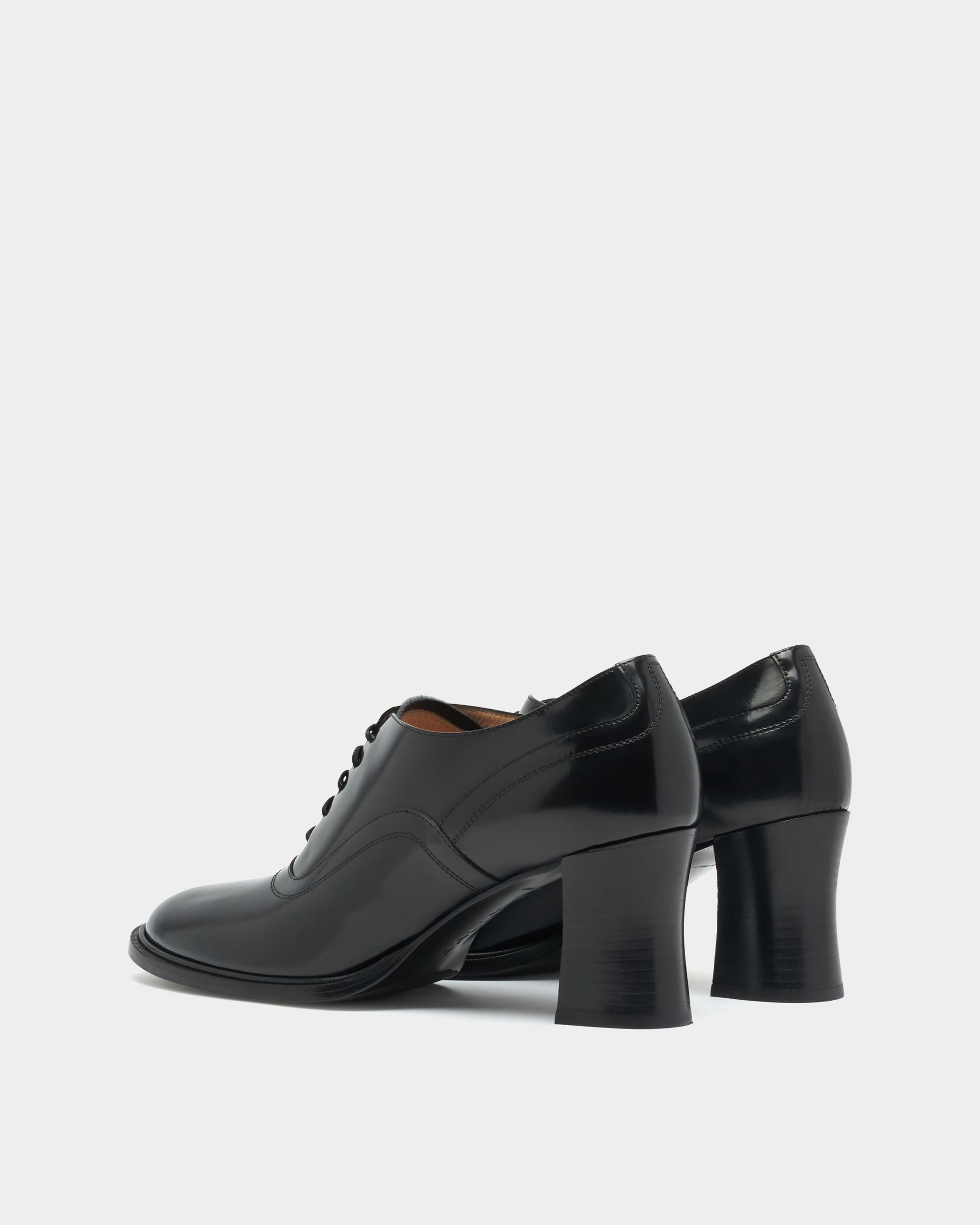 Bally Global - Saule Lace-up Pump in Black Brushed Leather - Black
