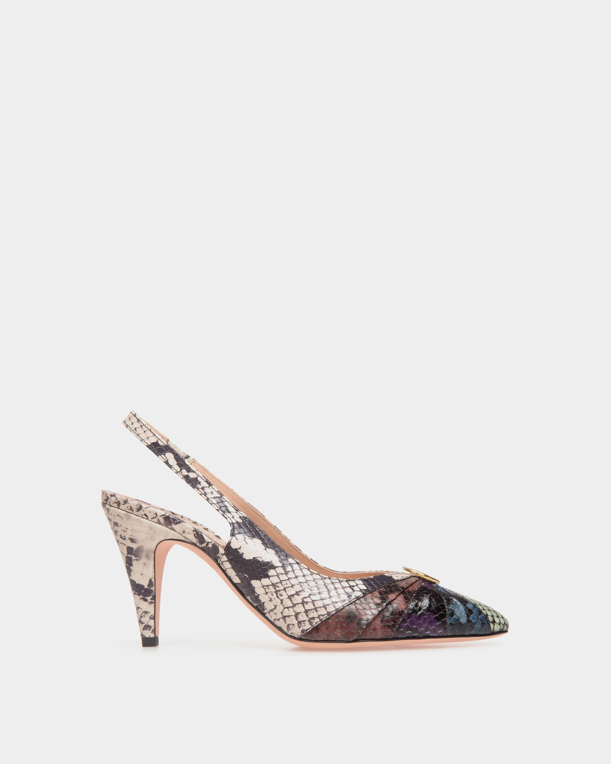 Bally Global - Jolene Slingback Pump in Multicolor Python Printed Leather - Multicolor