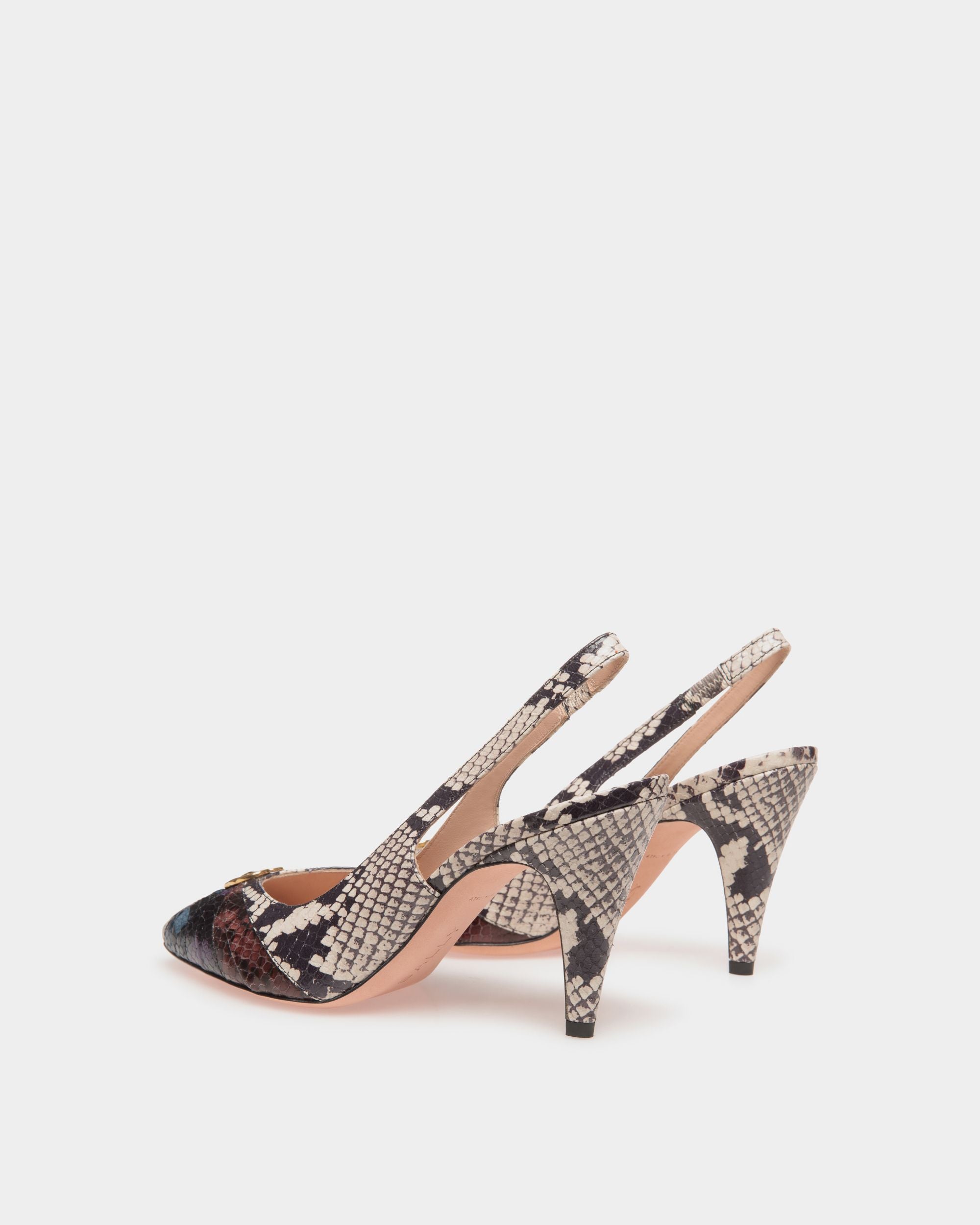 Bally Global - Jolene Slingback Pump in Multicolor Python Printed Leather - Multicolor
