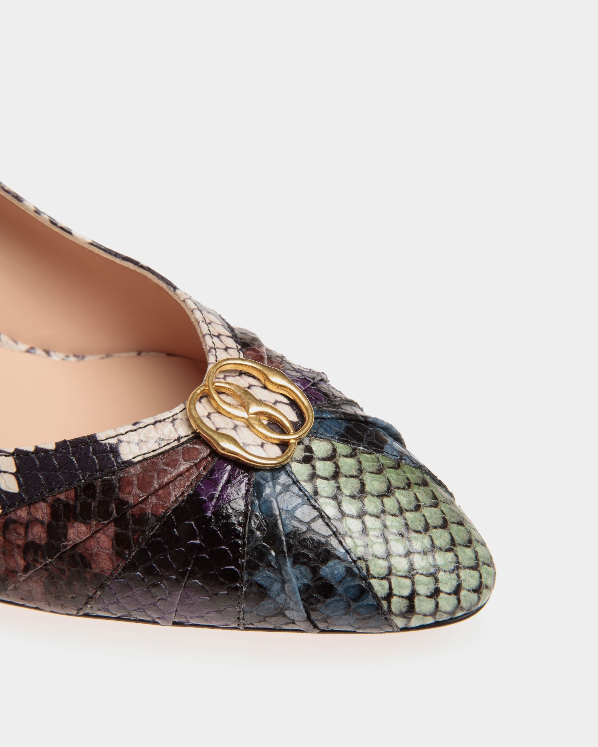 Bally Global - Jolene Slingback Pump in Multicolor Python Printed Leather - Multicolor