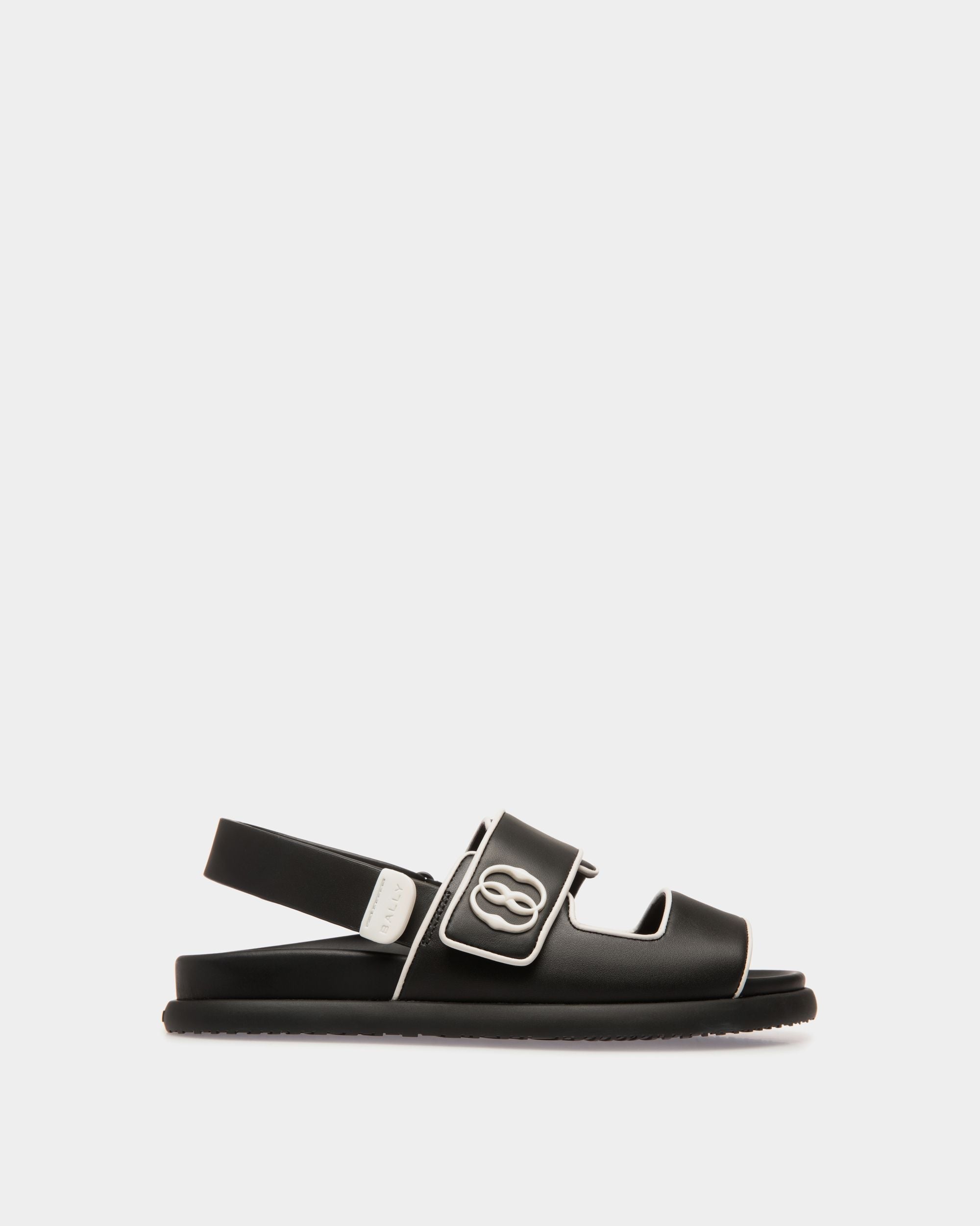 Bally Global - Sandale À Talon Plat Newport En Cuir - Noir