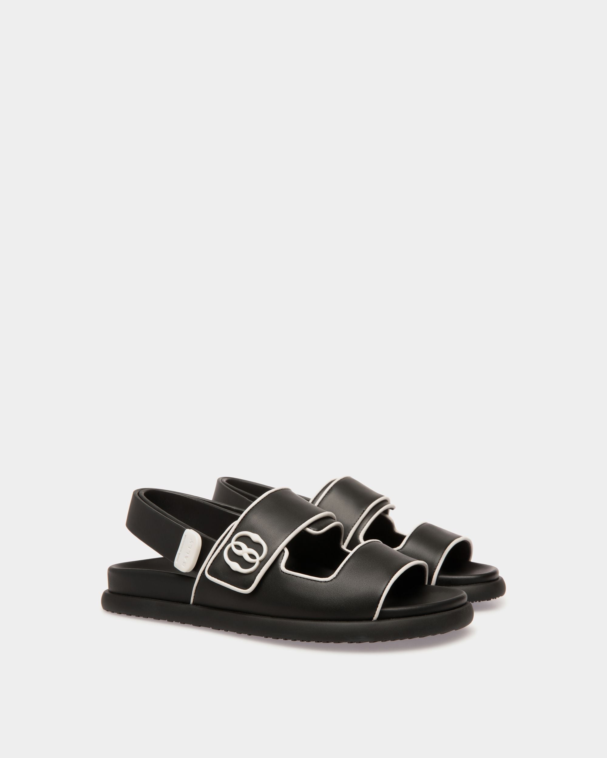 Bally Global - Sandale À Talon Plat Newport En Cuir - Noir