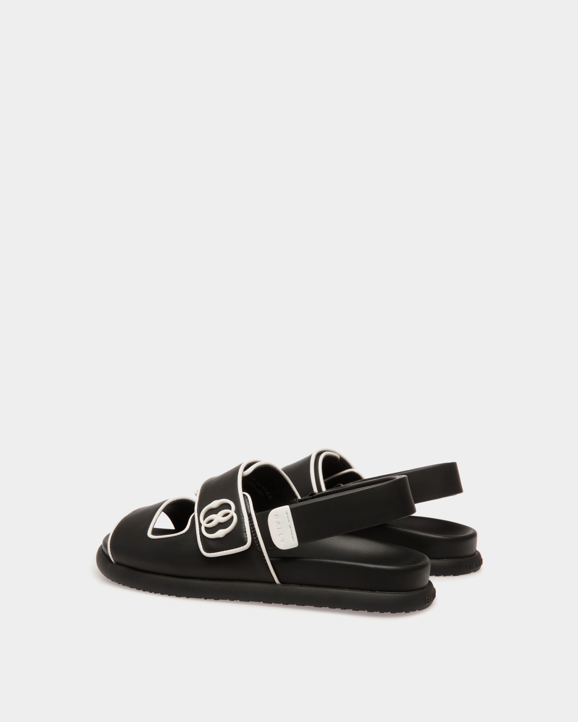 Bally Global - Sandale À Talon Plat Newport En Cuir - Noir