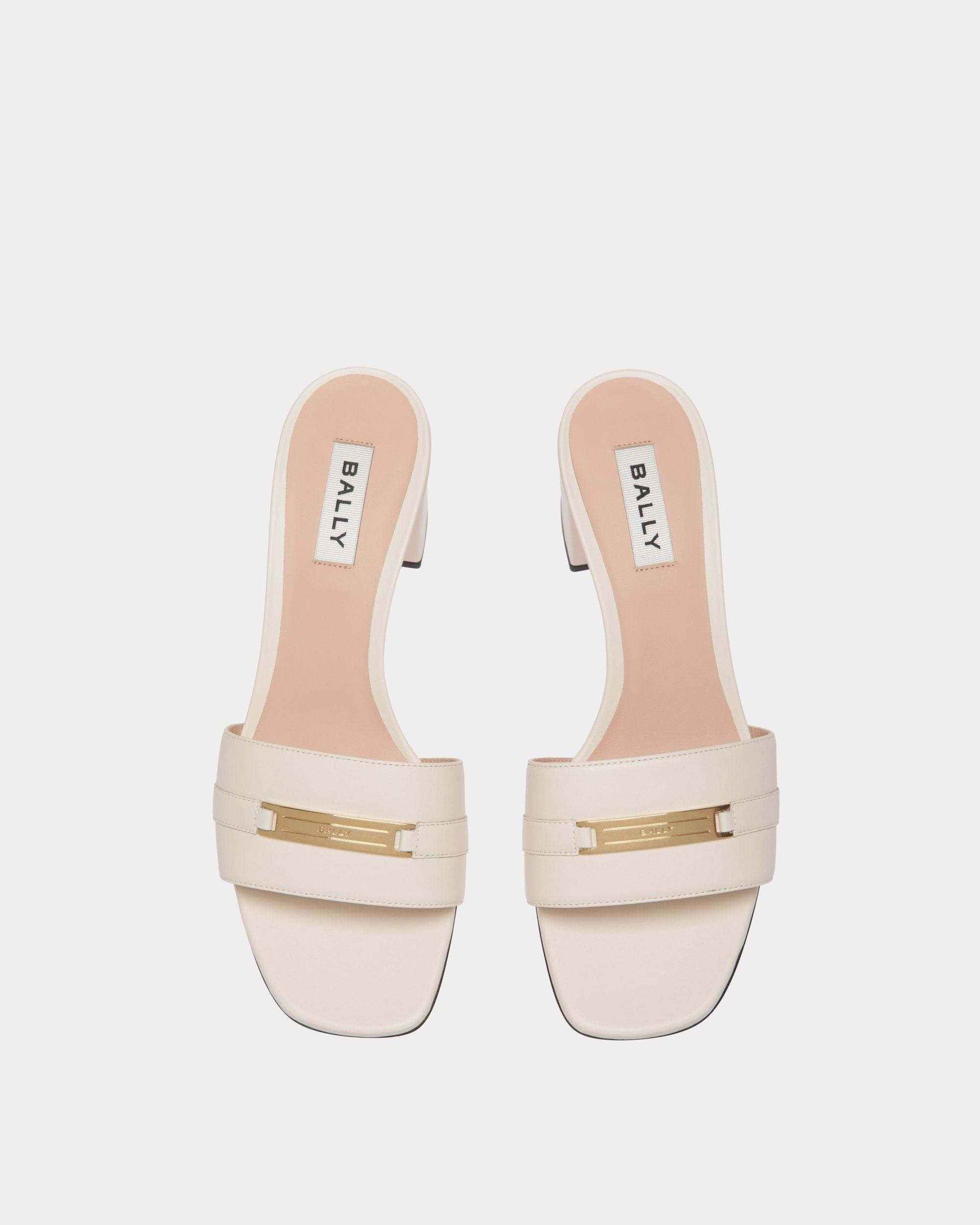 Bally Global - Sandale Deco En Cuir Blanc - Blanc