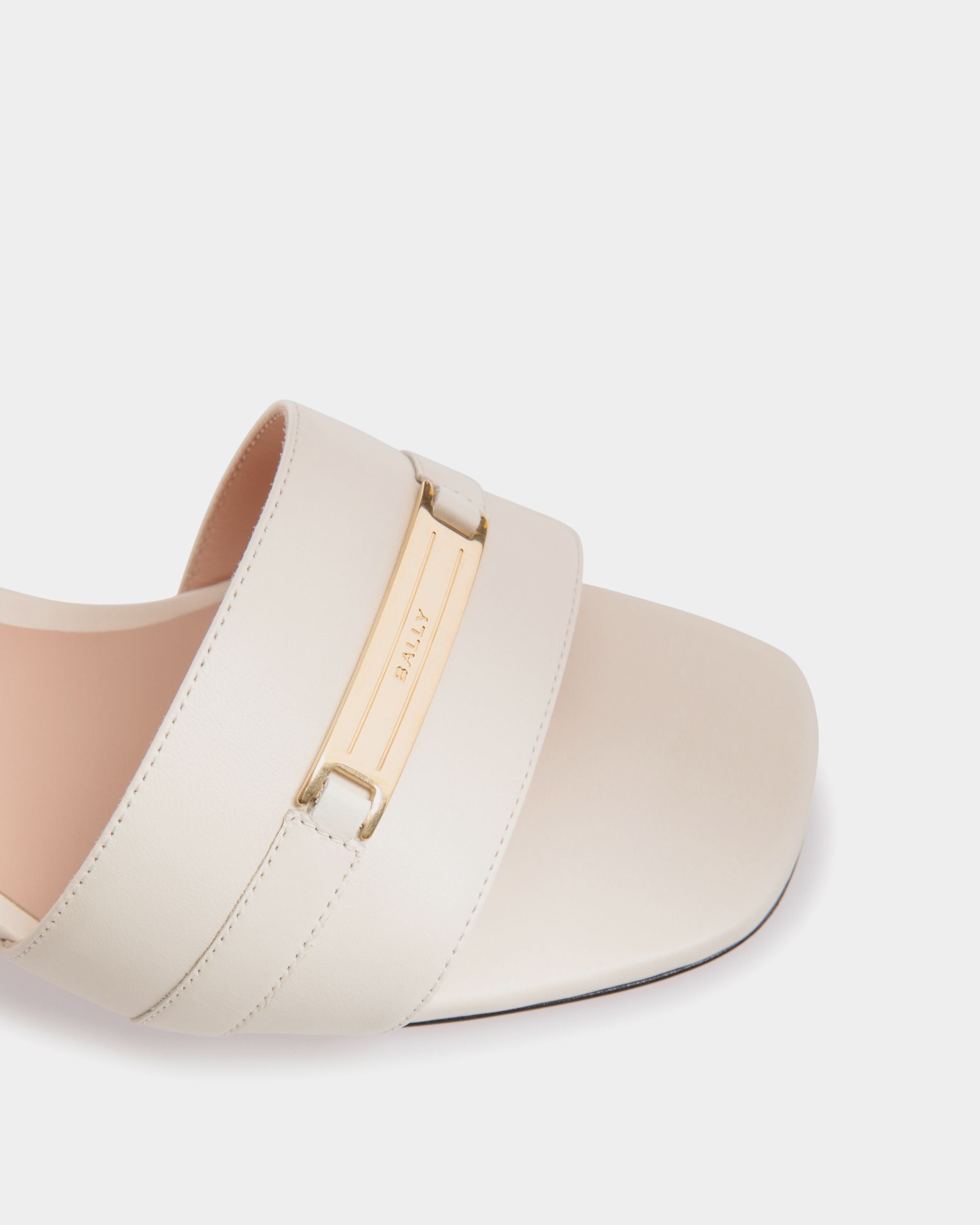 Bally Global - Sandale Deco En Cuir Blanc - Blanc