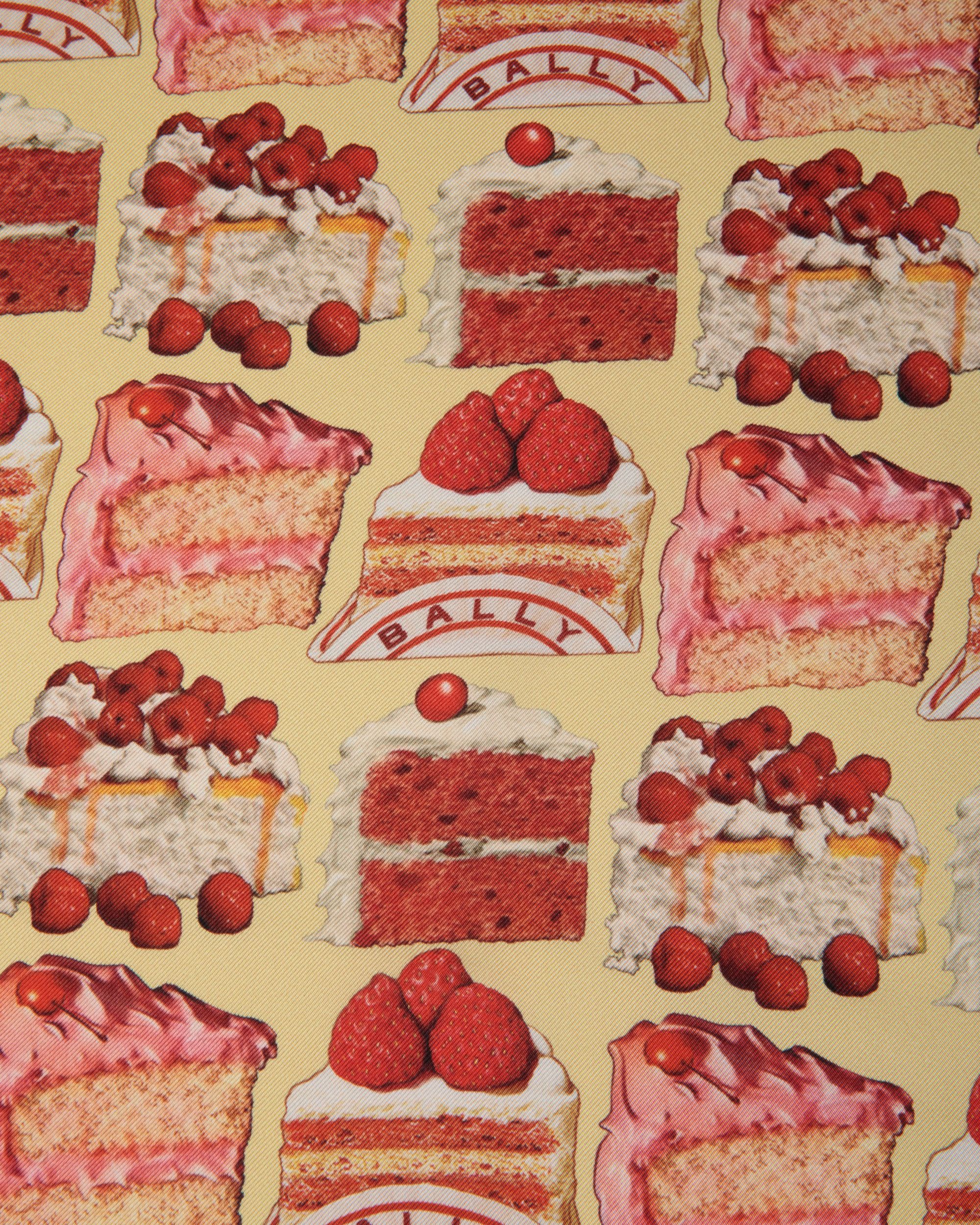 Bally Global - Silk Scarf With a Bally Cake Print in Cream - Yellow